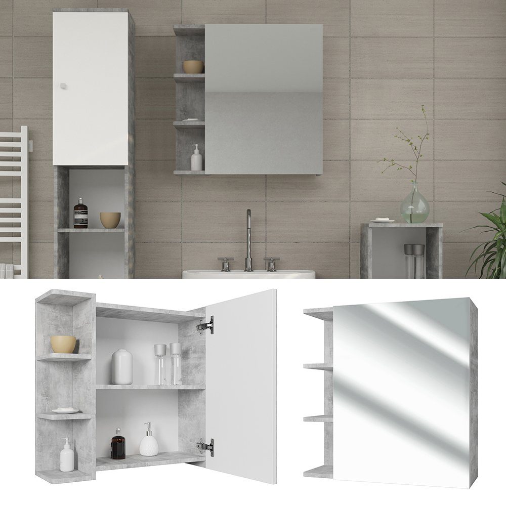 Vicco Badezimmerspiegelschrank Fynn, Beton, 62 x günstig online kaufen