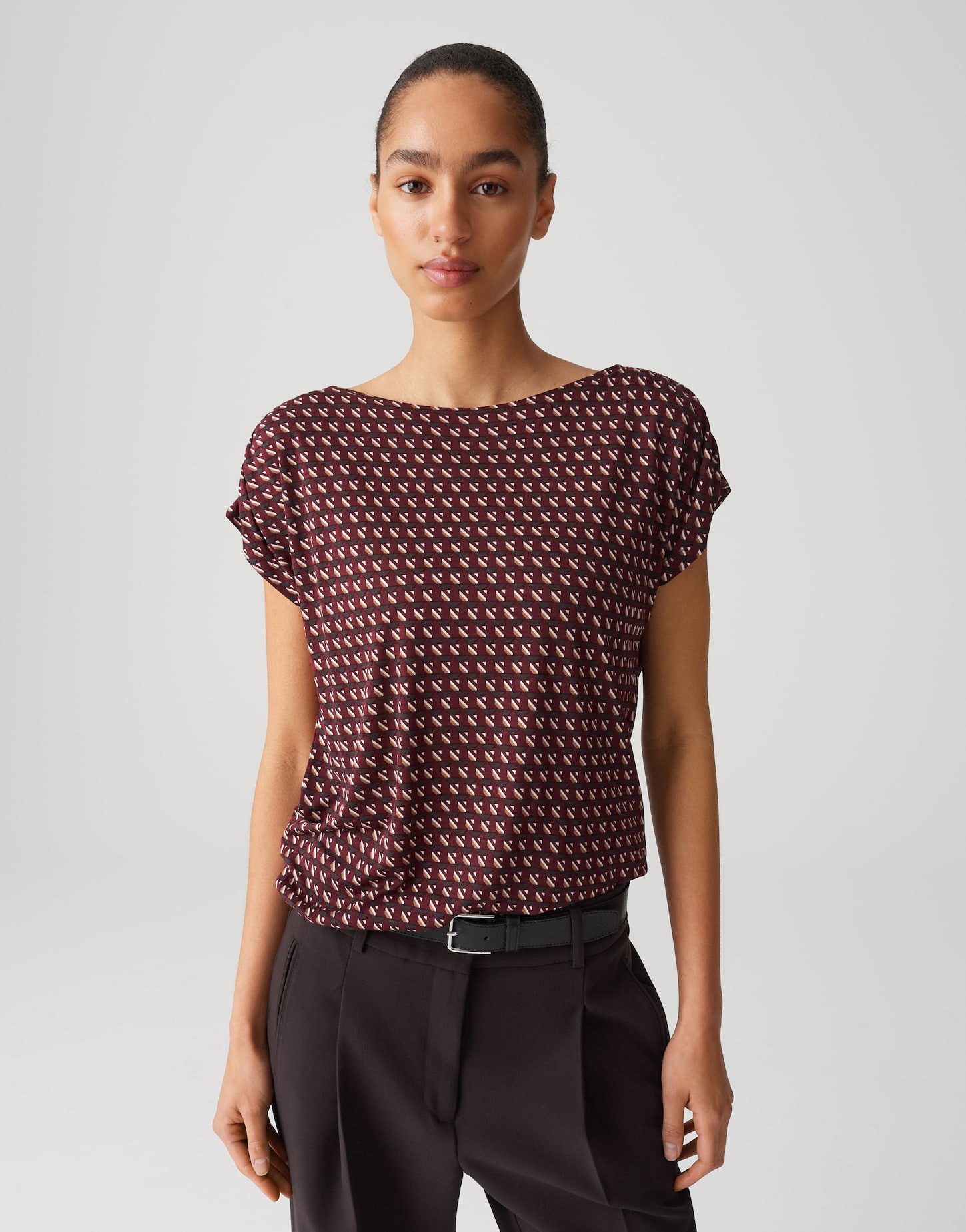 OPUS Print-Shirt SEKADI MINIMAL aus fließender Viskose