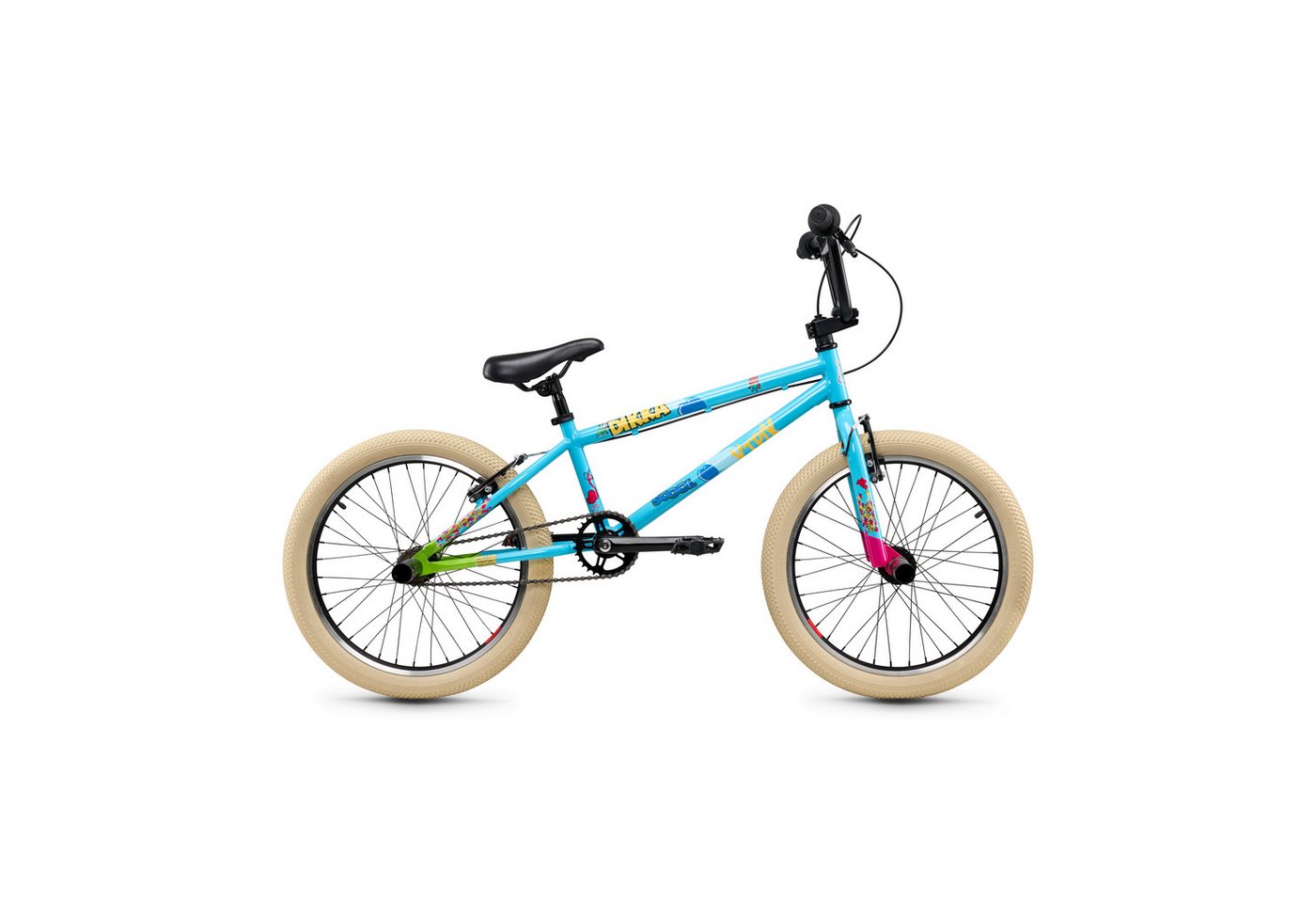 S’COOL BMX-Rad DIKKA BMX Kinder BMX Fahrrad ab 7 Jahre alt, 360 Grad Freestyle, 1 Gang