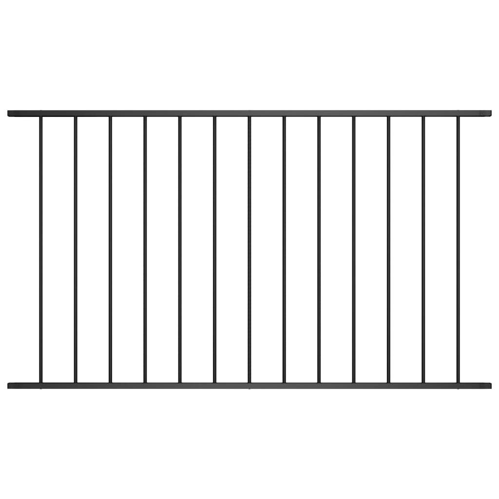 vidaXL Gartentor Zaunfeld Pulverbeschichteter Stahl 1,7 x 1,25 m Schwarz