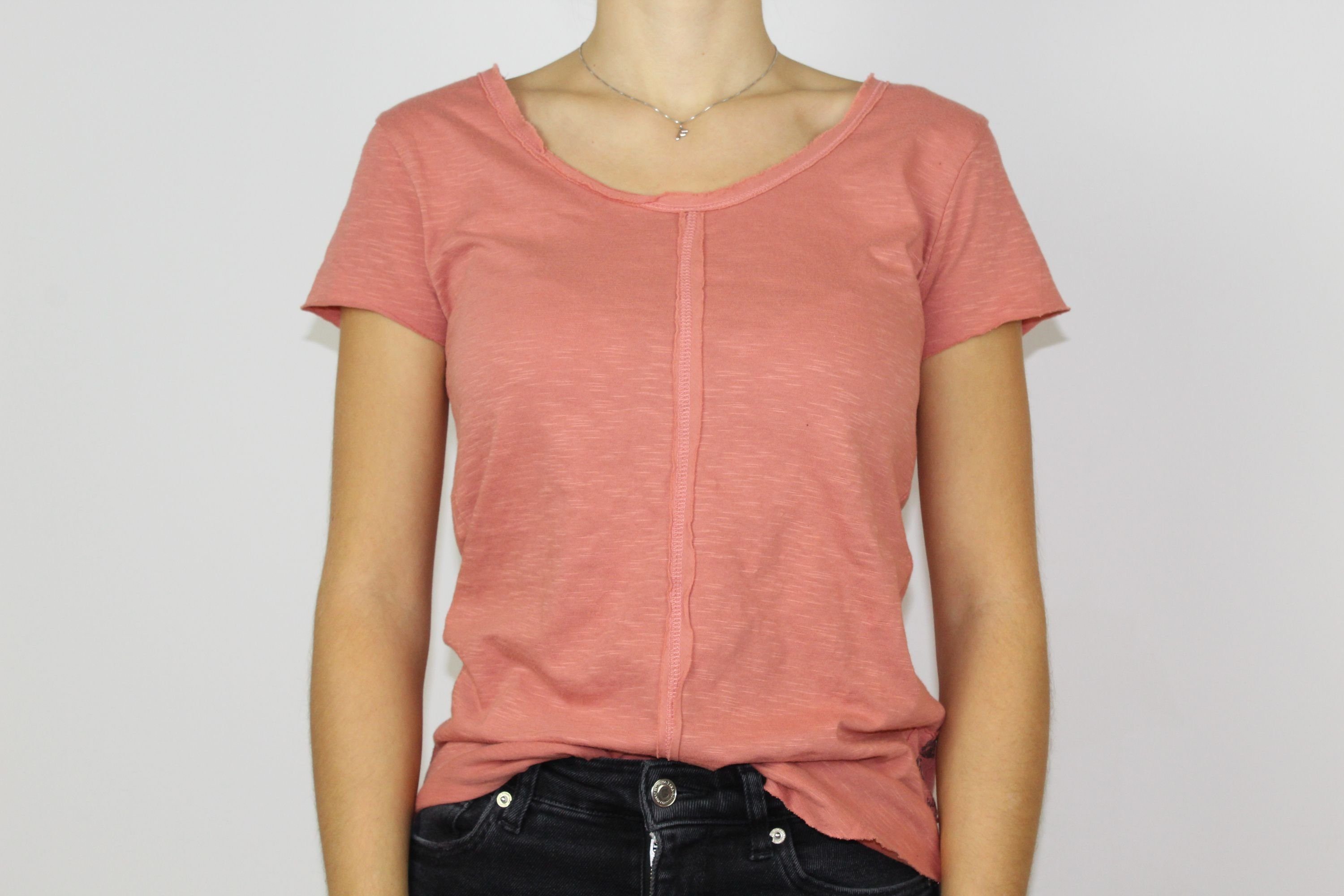 DAILY´S T-Shirt GUILIA: Damen T-Shirt mit Rundhalsausschnitt Backsteinfarben
