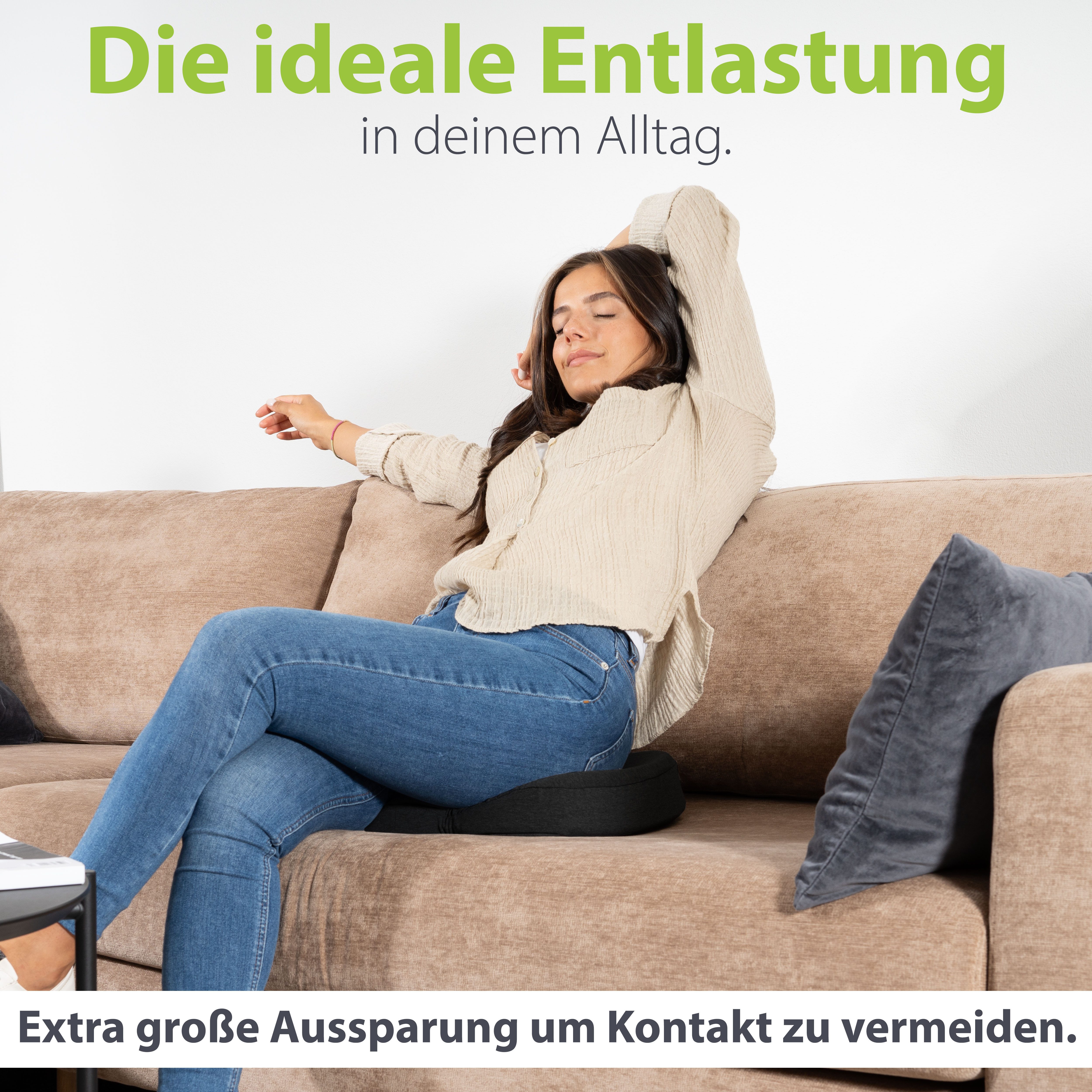 feela Sitzkissen Orthopädischer Sitzring – entlastet Steißbein & Becken beim Sitzen, Ideal nach OP, Schwangerschaft & bei Hämorrhoiden – mehr Komfort – Bild 5 von 5
