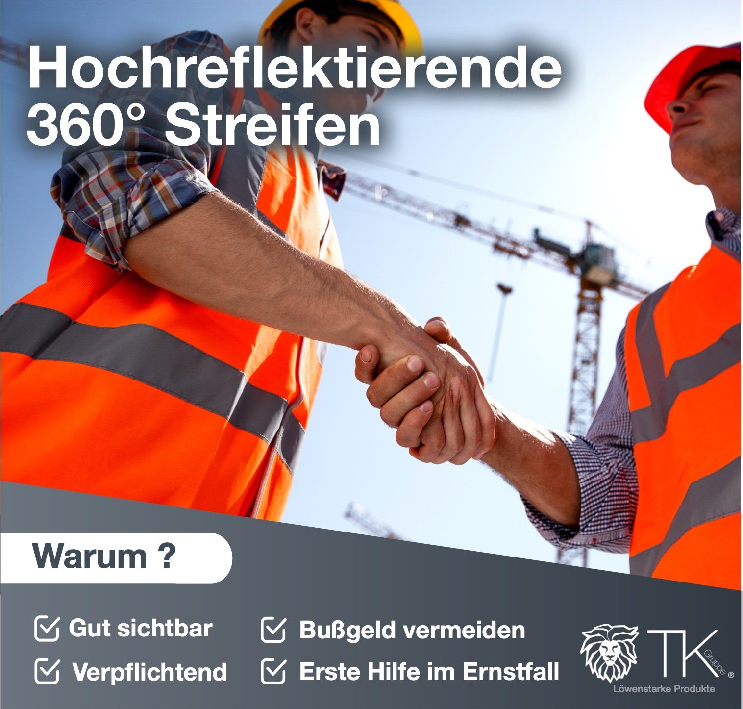 ISO20471 - Unfallweste 2024 Warnweste TK Pannenweste Warnwesten Gruppe 4X Orange