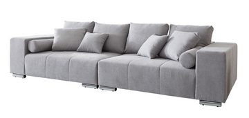 DELIFE Big-Sofa Marbeya, Grau 285x115 cm mit 10 Kissen Big-Sofa