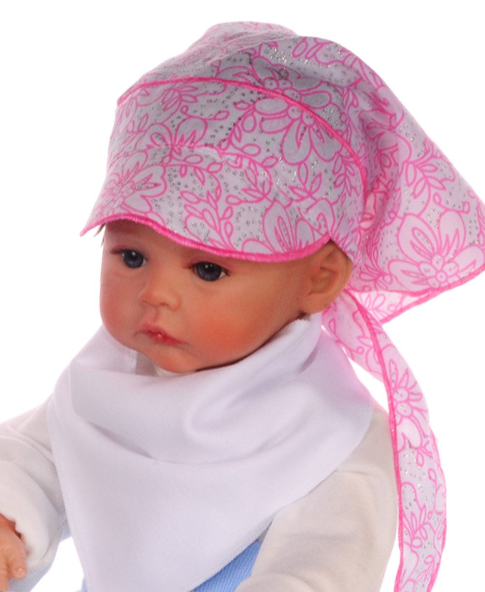 Kopftuch Baby und Kinder Bandana Tuch Sommer Mütze Dreieckstuch in Rosa