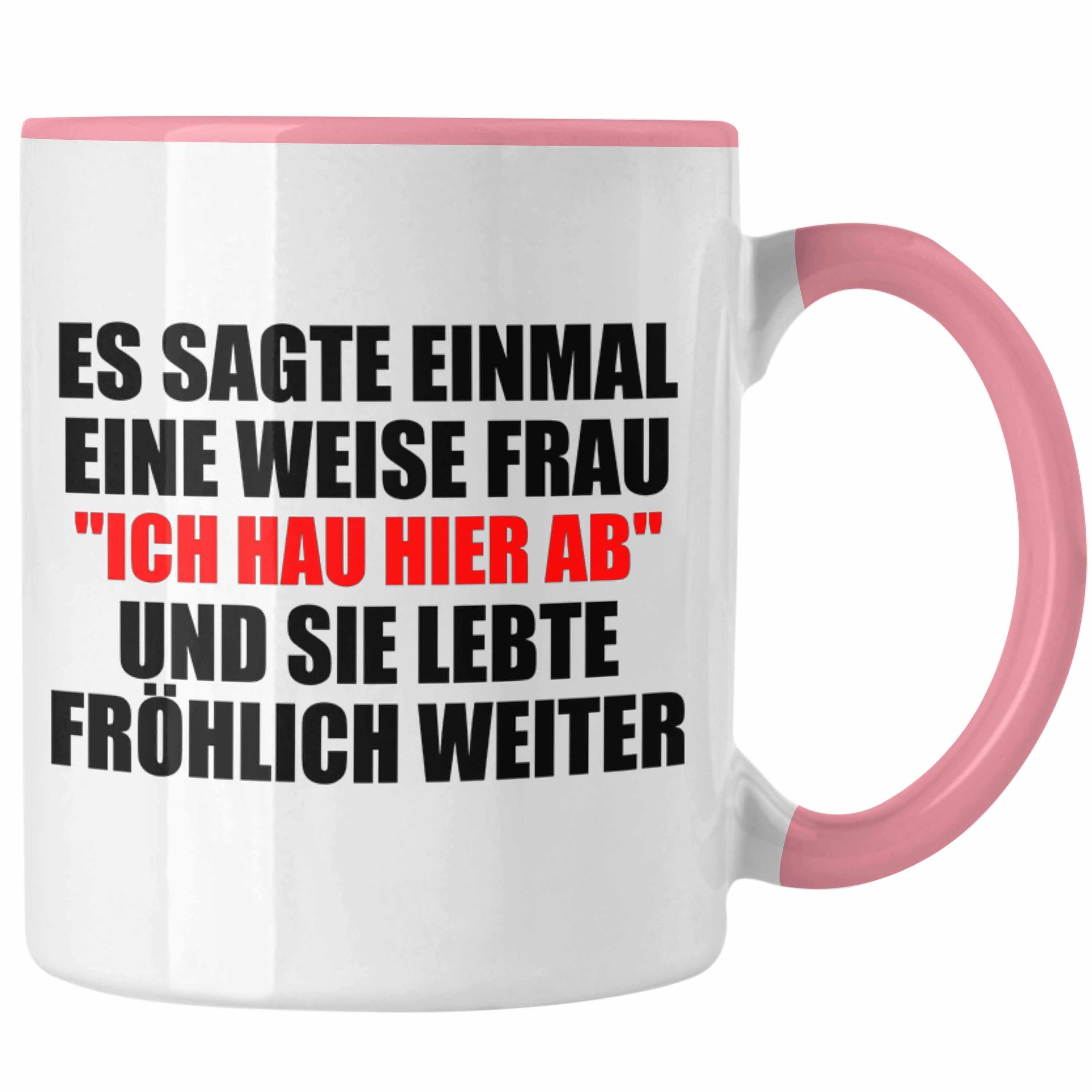 Trendation Tasse Trendation - Sprüche Hier Ich Kollegin Lustig Hau Ab Geschenk Tasse Jobwechsel Abschiedsgeschenk Rosa 