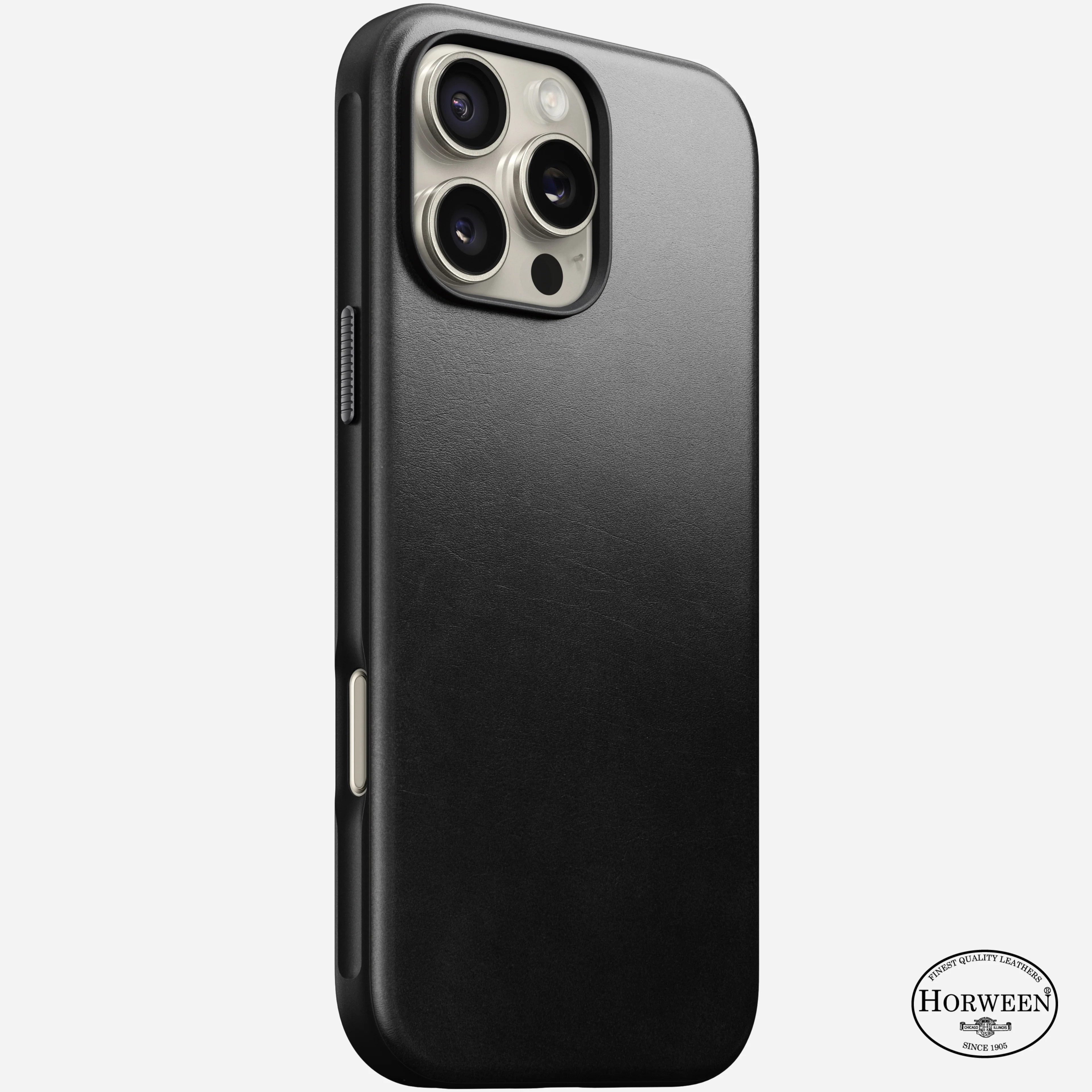 Nomad Smartphone-Hülle Nomad Modern Leather Case iPhone 16 Pro Max Black Horween