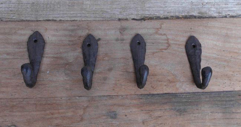 Deko-Impression Wandhaken Haken-Set 4 Stück Mehrzweckhaken Gusseisen Wandhaken Landhaus, (4-St)