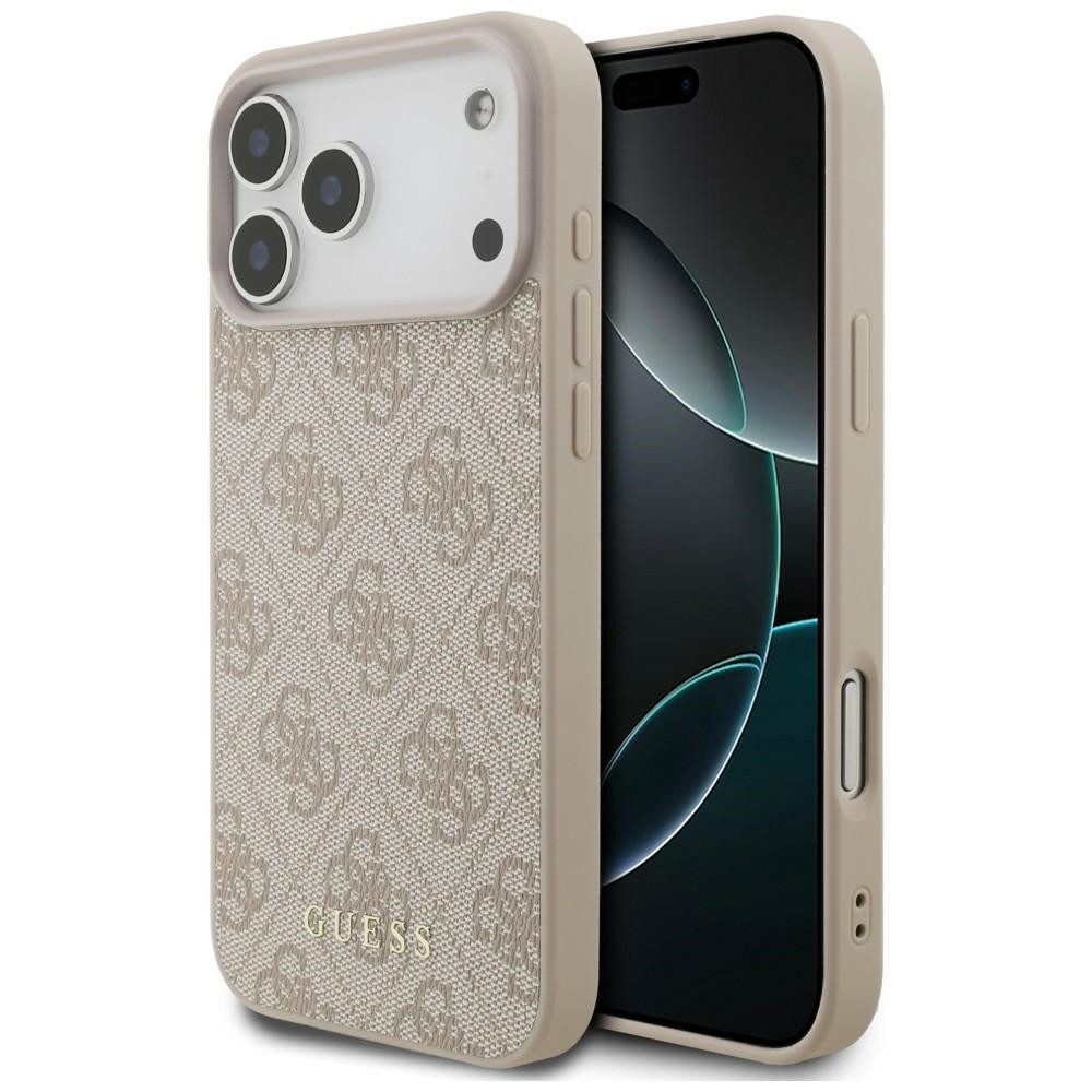 Guess Handyhülle Classic iPhone 18 Pro Max Schutzhülle Case Kunstleder Logo Metall 6,9 Zoll, Kantenschutz