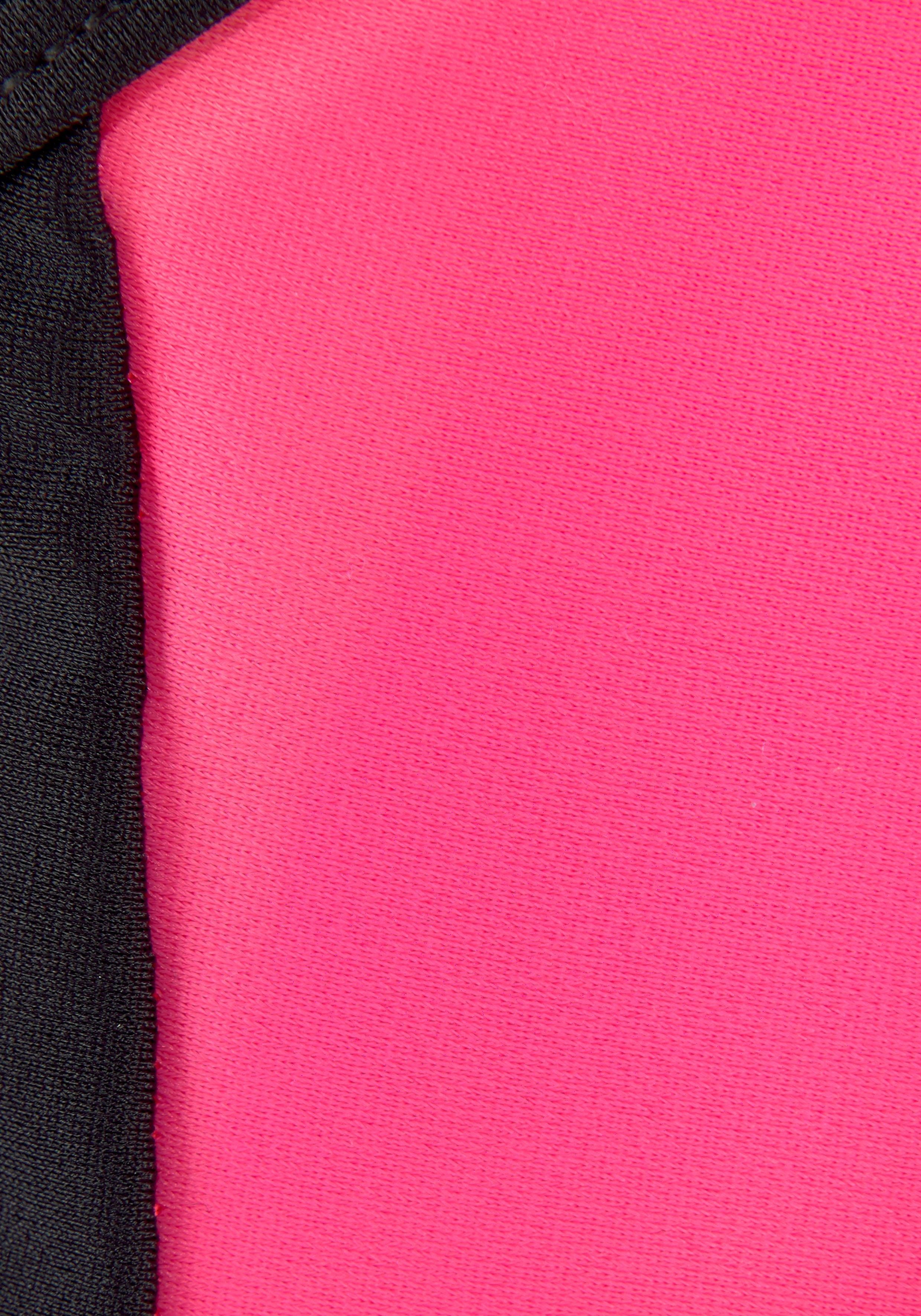 Bench. Bustier-Bikini mit gekreuzten Trägern pink-schwarz
