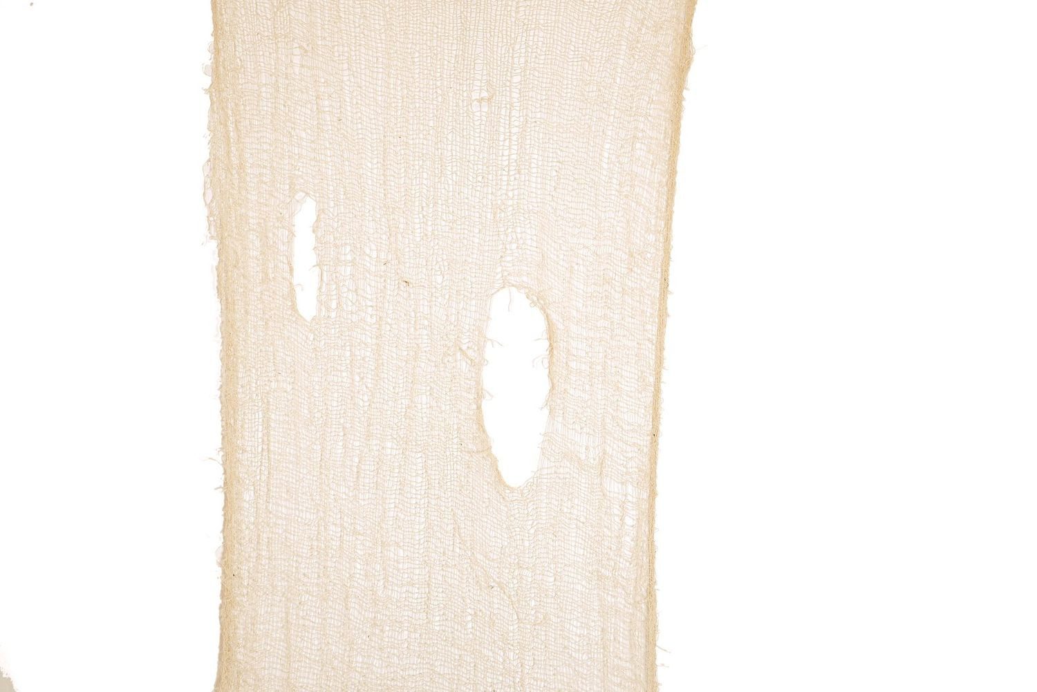 INNA-Glas Stoff Deko Halloween Fetzen Dekostoff ZELENA, grobmaschig, beige, 75x300cm