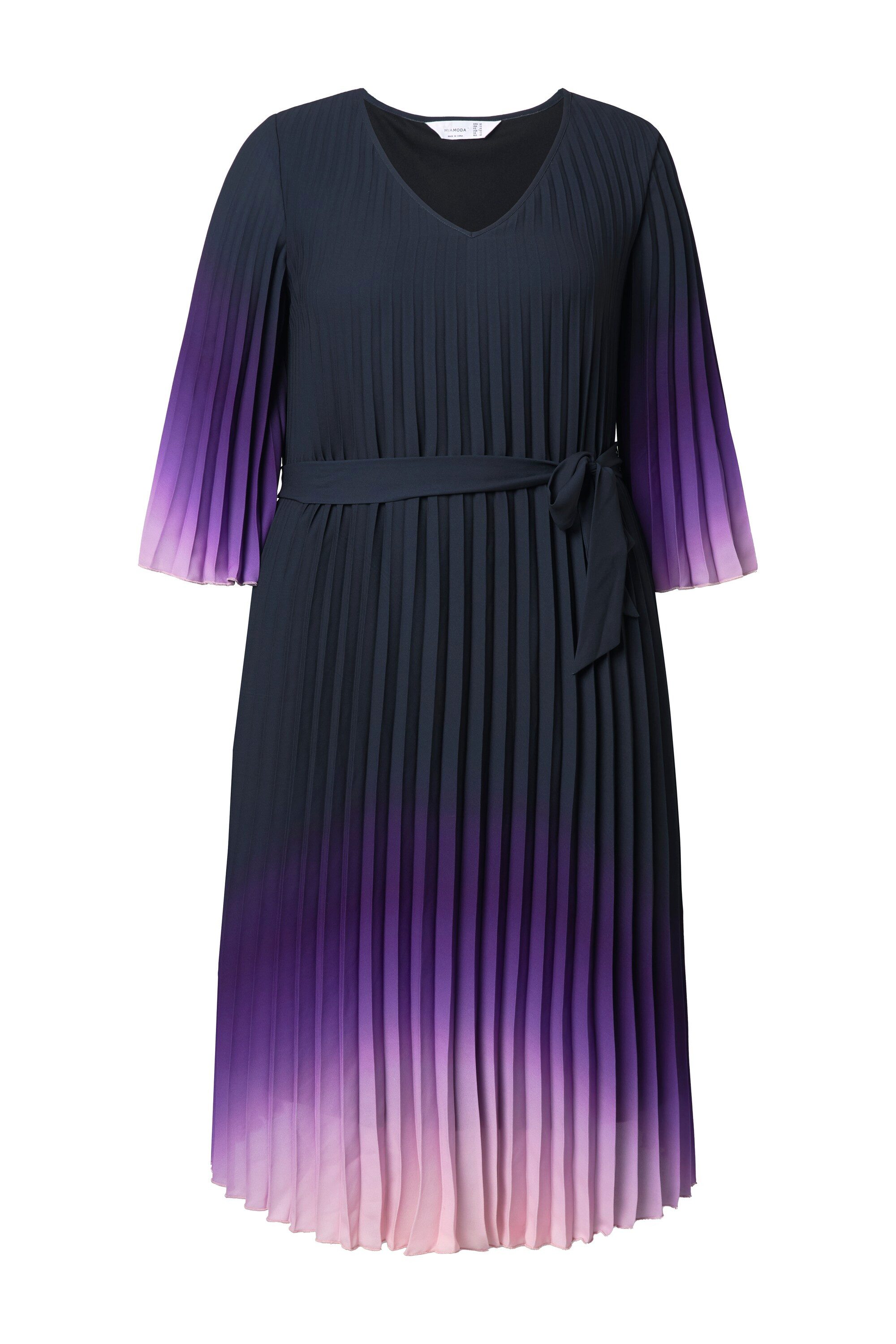 MIAMODA Partykleid Plissee-Midikleid A-Linie Farbverlauf 3/4-Ärmel günstig online kaufen