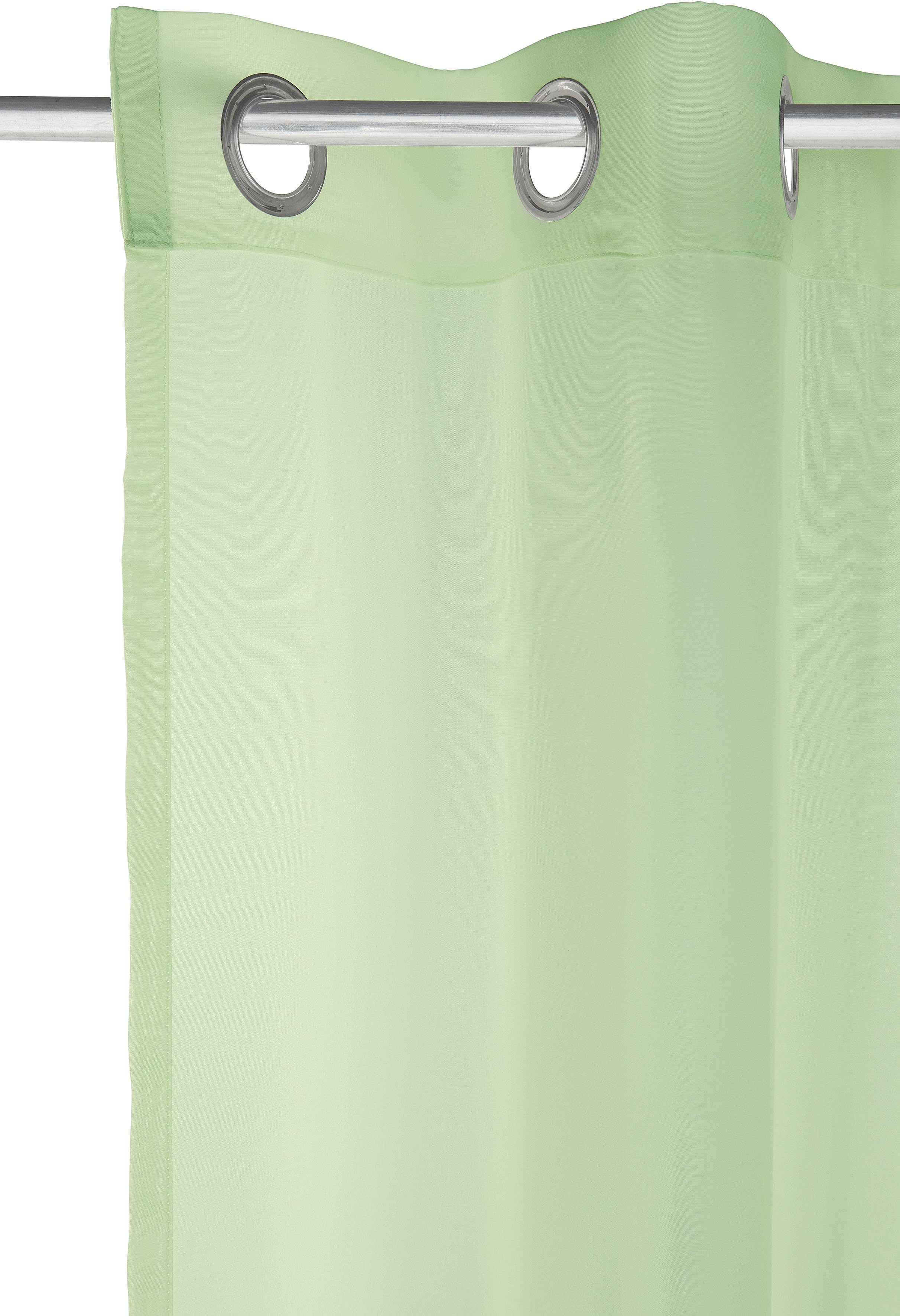 Batist, verschiedene St), Ösen Gardine mint (1 Polyester, transparent transparent, Leonique, Größen