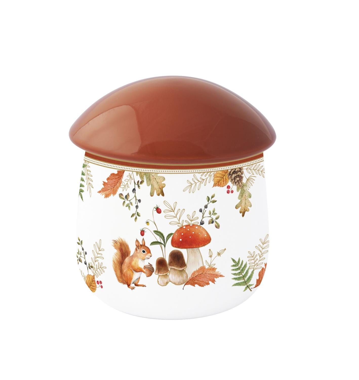 EasyLife Vorratsdose Autumn Breeze, Porzellan, Mehrfarbig, Motiv: Herbst, Blätter, Eichhörnchen