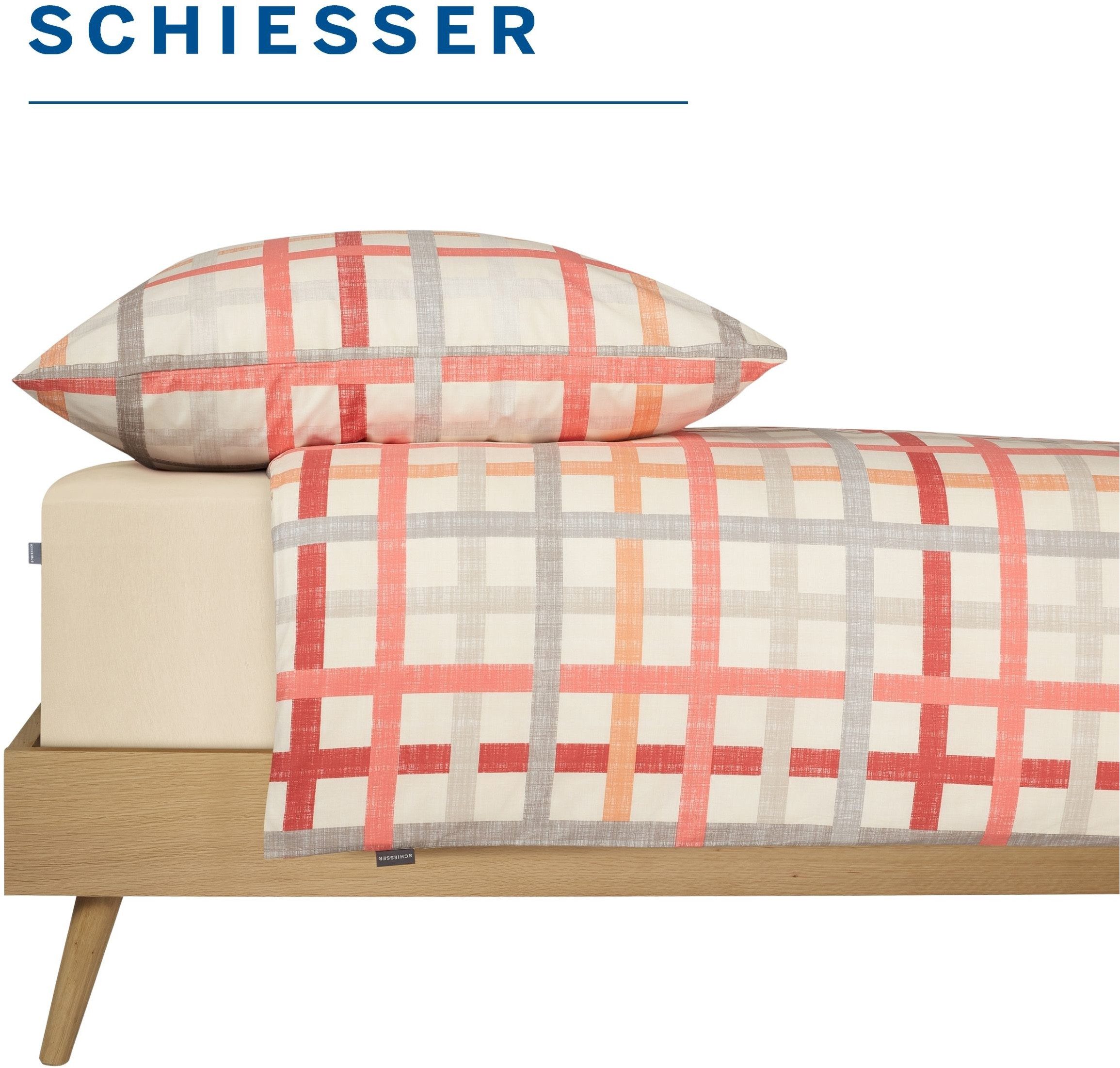 Schiesser Spannbettlaken Elli aus weicher Baumwolle mit Elasthananteil für flexiblen Sitz, Jersey-Elasthan, Gummizug: rundum, (1 Stück), für hohe Matratzen und  – Bild 4 von 5