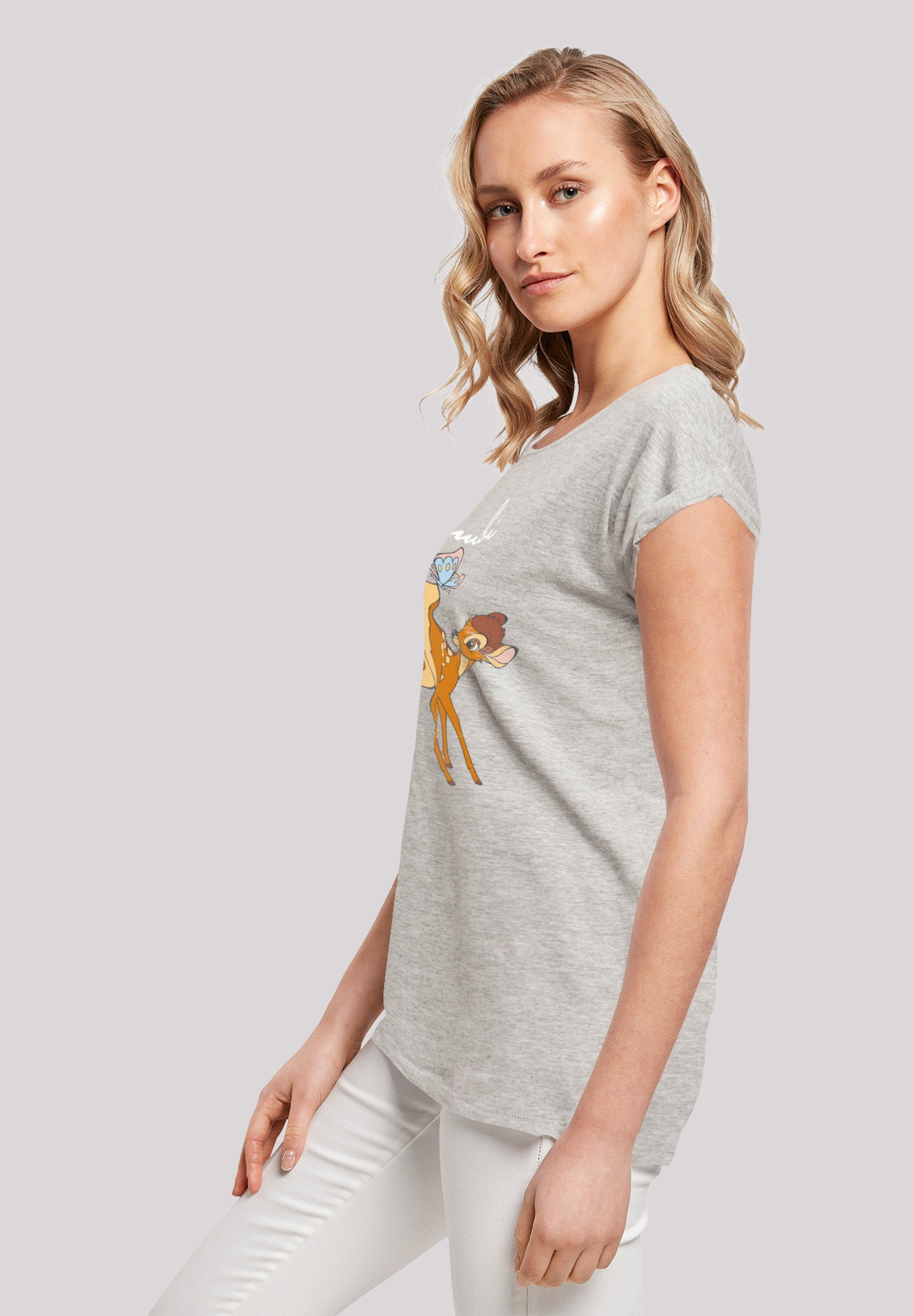grey Bambi F4NT4STIC Disney T-Shirt heather Tail Print Schmetterling