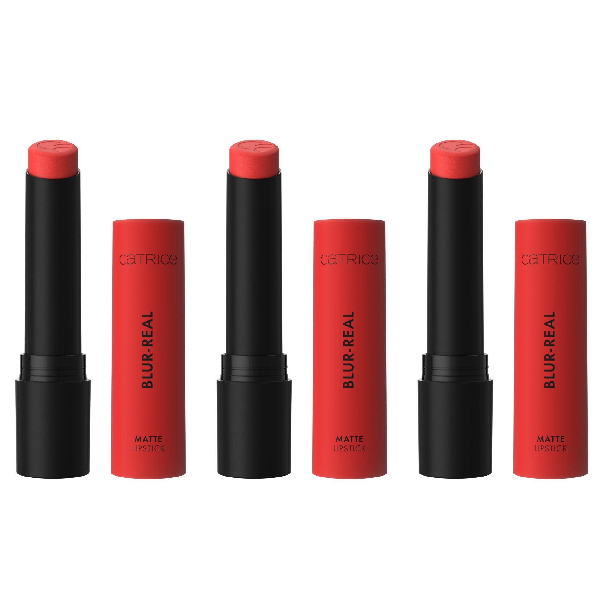 Catrice Lippenstift BLUR-REAL MATTE LIPSTICK, 3-tlg., soft-matter Lippenstift mit Blurred-Finish und Ceramiden