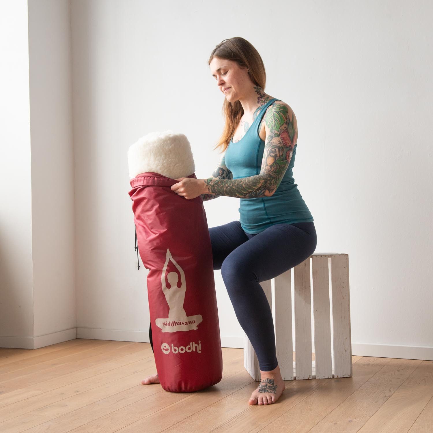 bodhi Yogatasche Easy Bag Yogatasche, groß für Schurwollmatte, aubergine 60 cm – Bild 5 von 5
