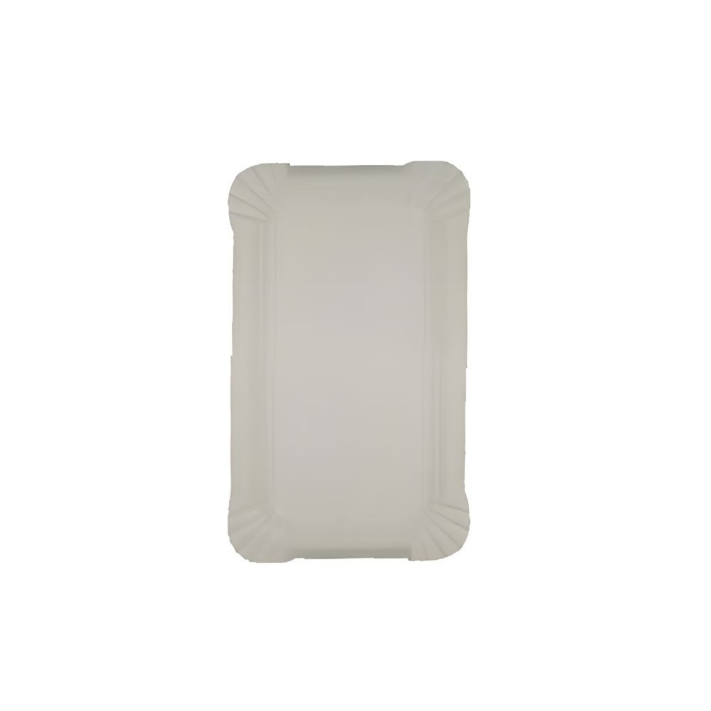 tradingbay24 Pappteller Teller, Pappe [rc] eckig 9 cm x 15 cm weiss 2500 Stk