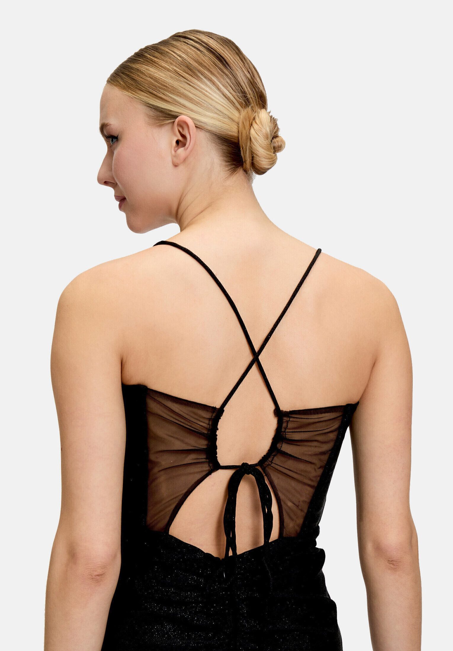 Vera Mont Abendkleid Damen im Glitzer-Look Wickel-Design – Bild 4 von 5