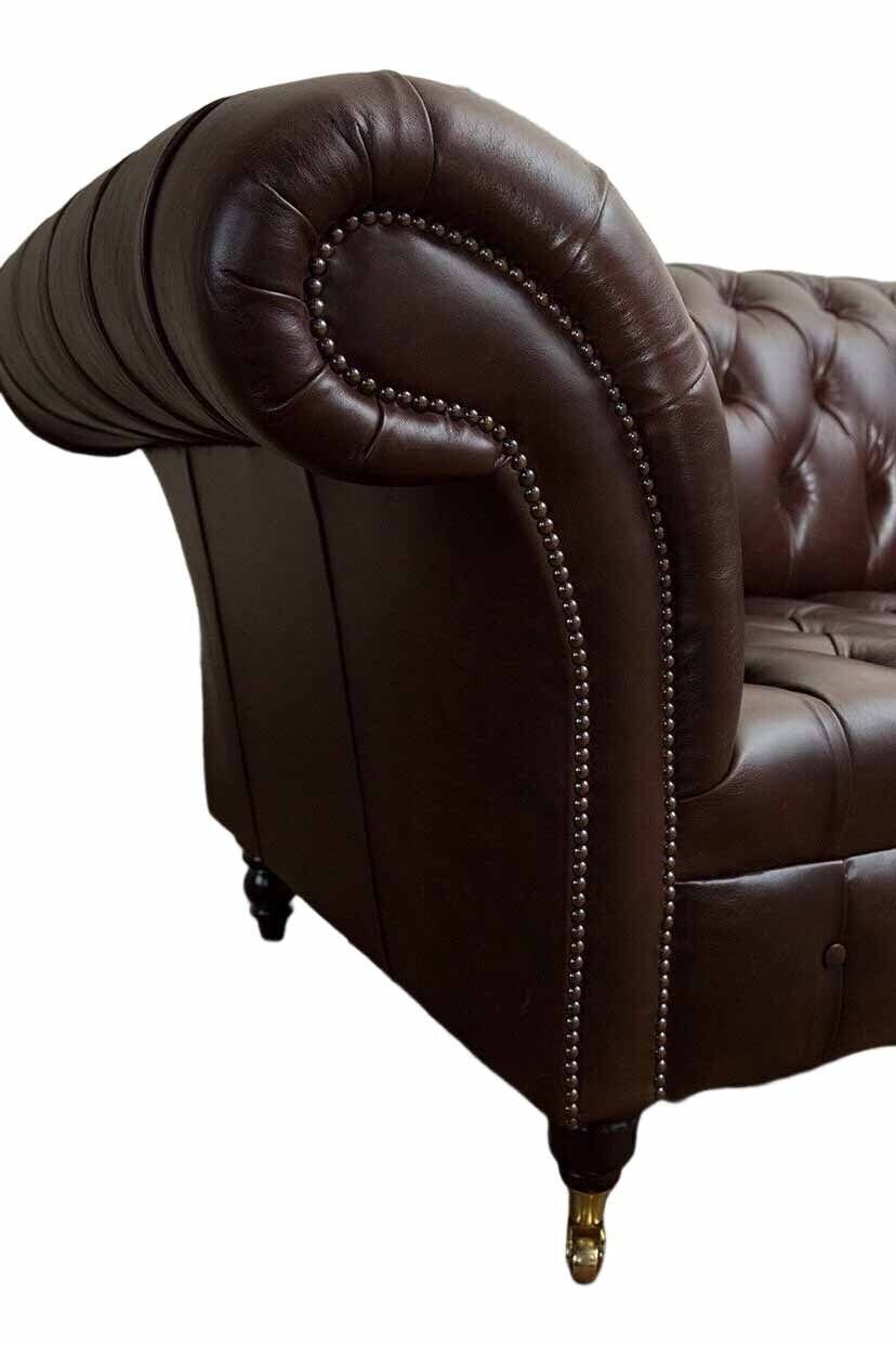 2 Couch Textil Sitzer Leder Polster Neu, Made Sofas Sofa Chesterfield JVmoebel Europe Sofa Lounge In