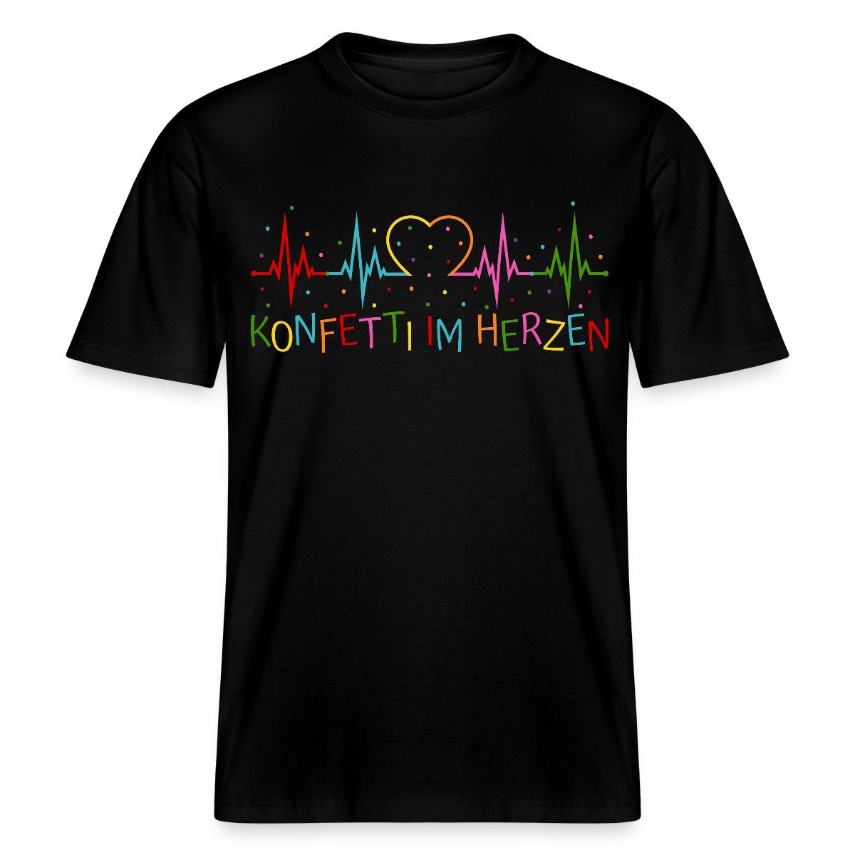 Spreadshirt T-Shirt Konfetti im Herzen Herzschlag Herz EKG Relaxed Fit Unis günstig online kaufen