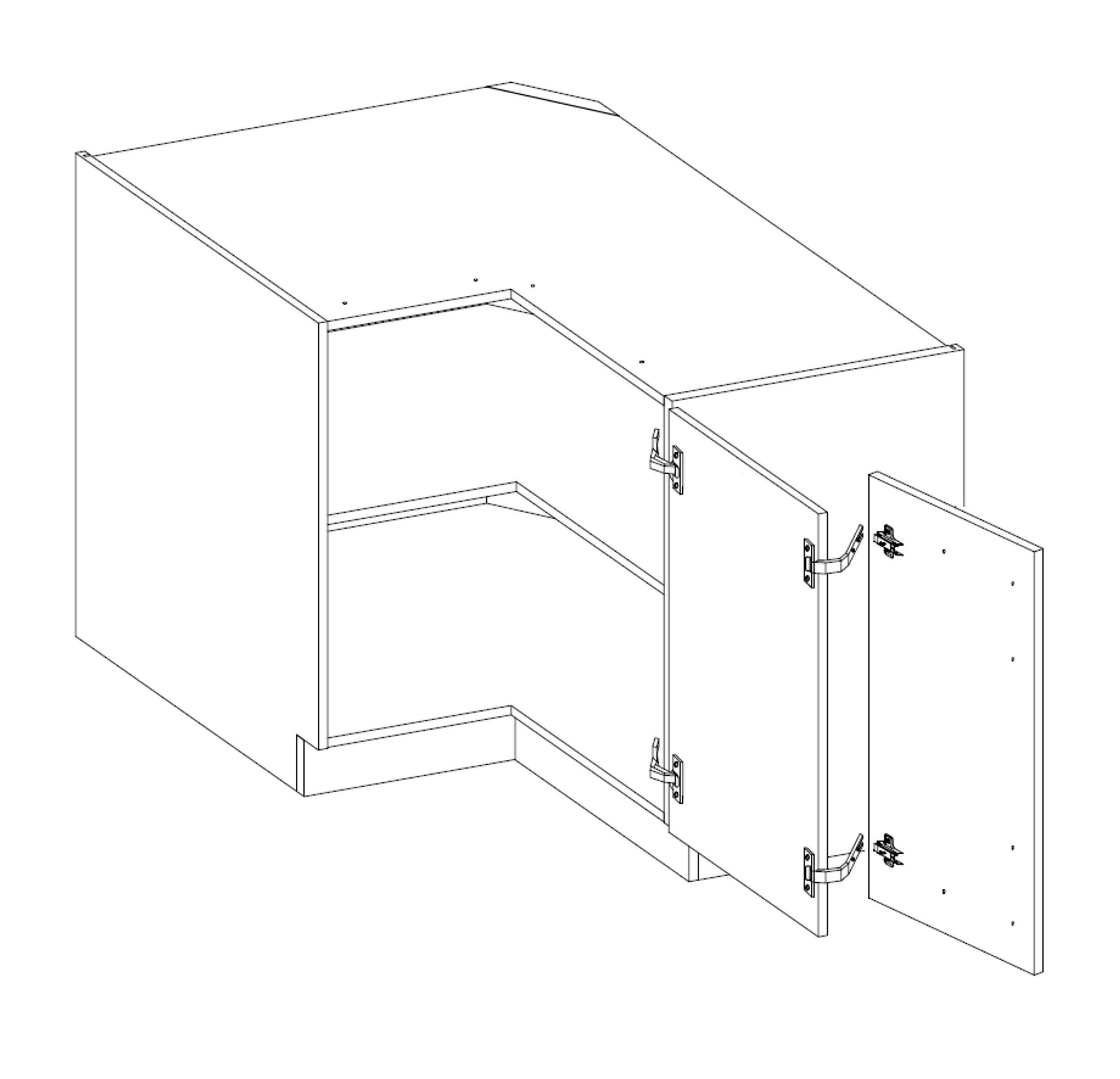 Einbauküche Küche Landhaus 89x89 Küchenblock Eckunterschrank Stilo Küchen-Preisbombe Küchenzeile cm Weiß