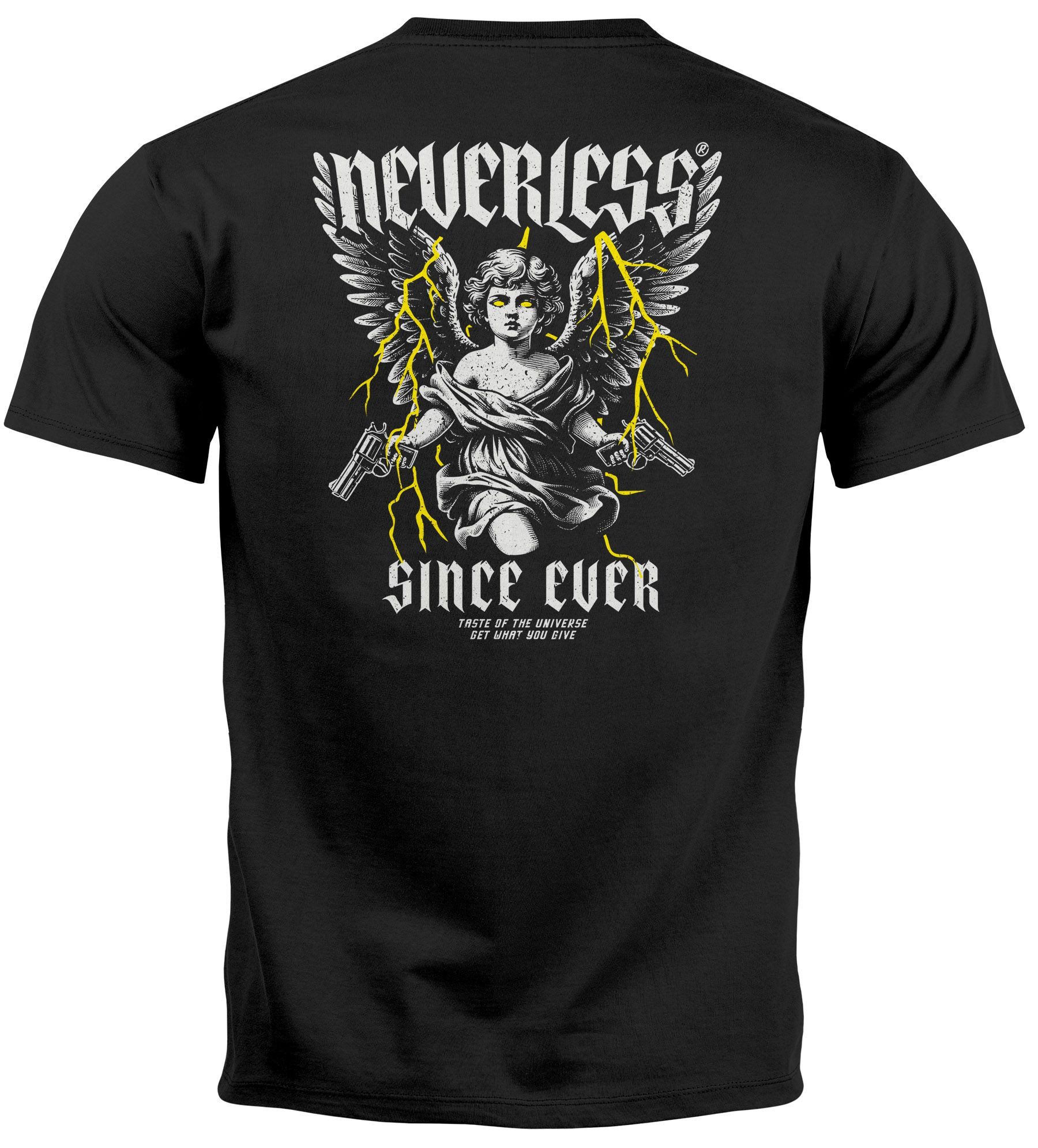Neverless Print-Shirt Herren T-Shirt Backprint Engel günstig online kaufen