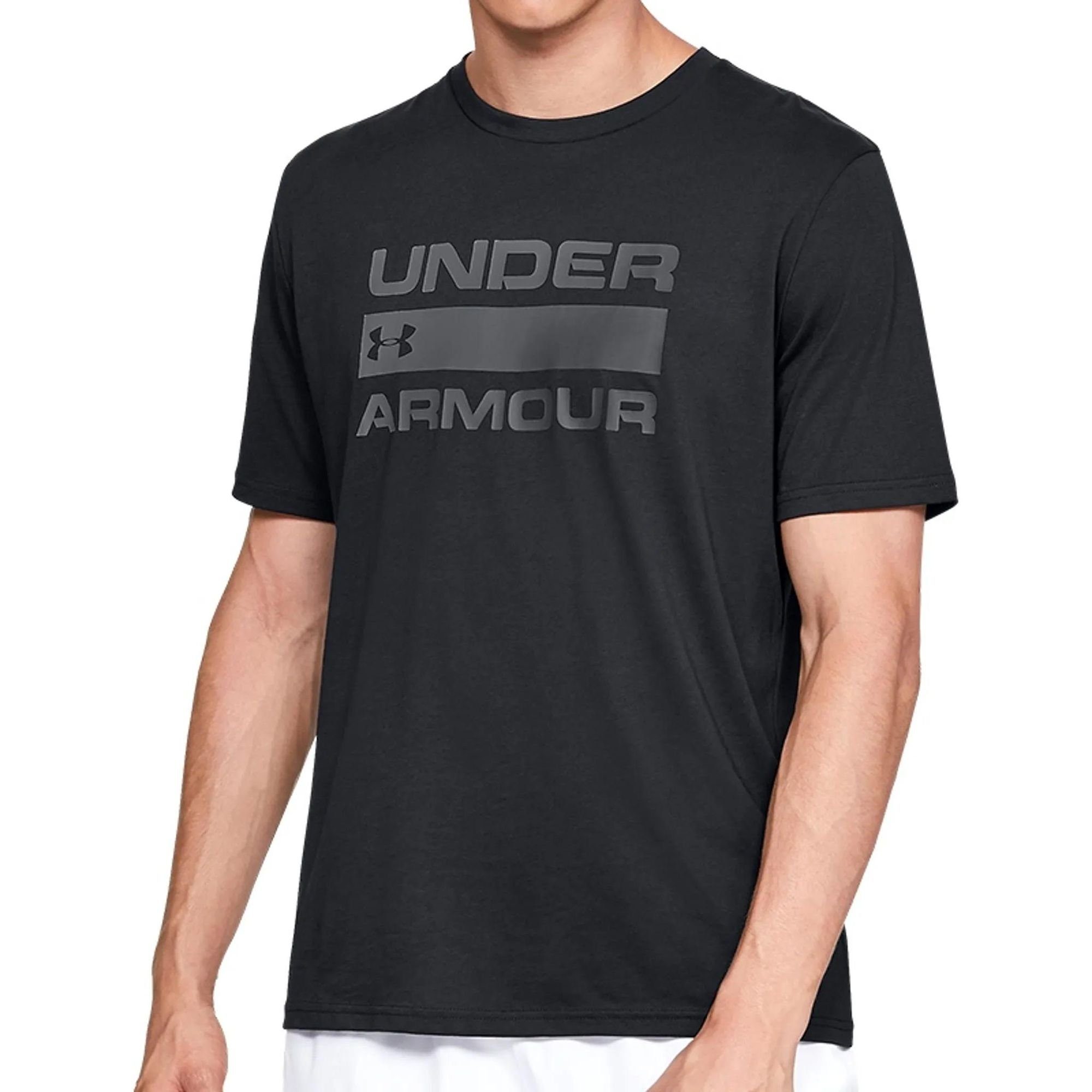 Under Armour® T-Shirt Herren Kurzarm-Oberteil Schwarz UA Issue Wordmark Team