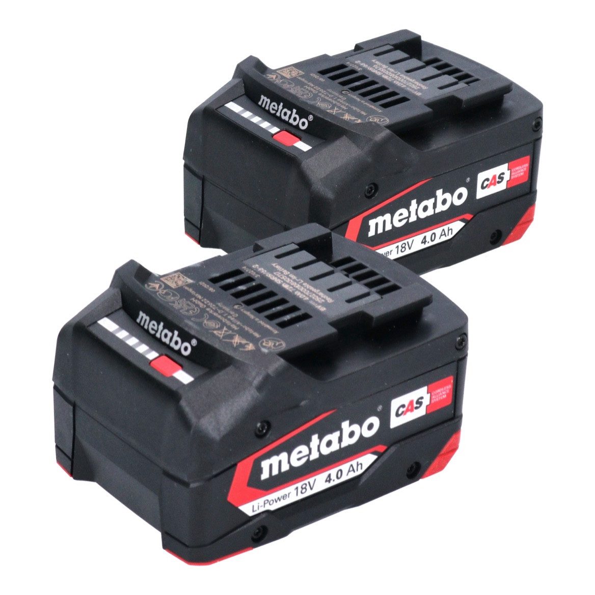 metabo Akku Set 2x Li-Power Akkupack 18 V 4,0 Ah CAS Li-Ion (2x 625027000) Akkupacks