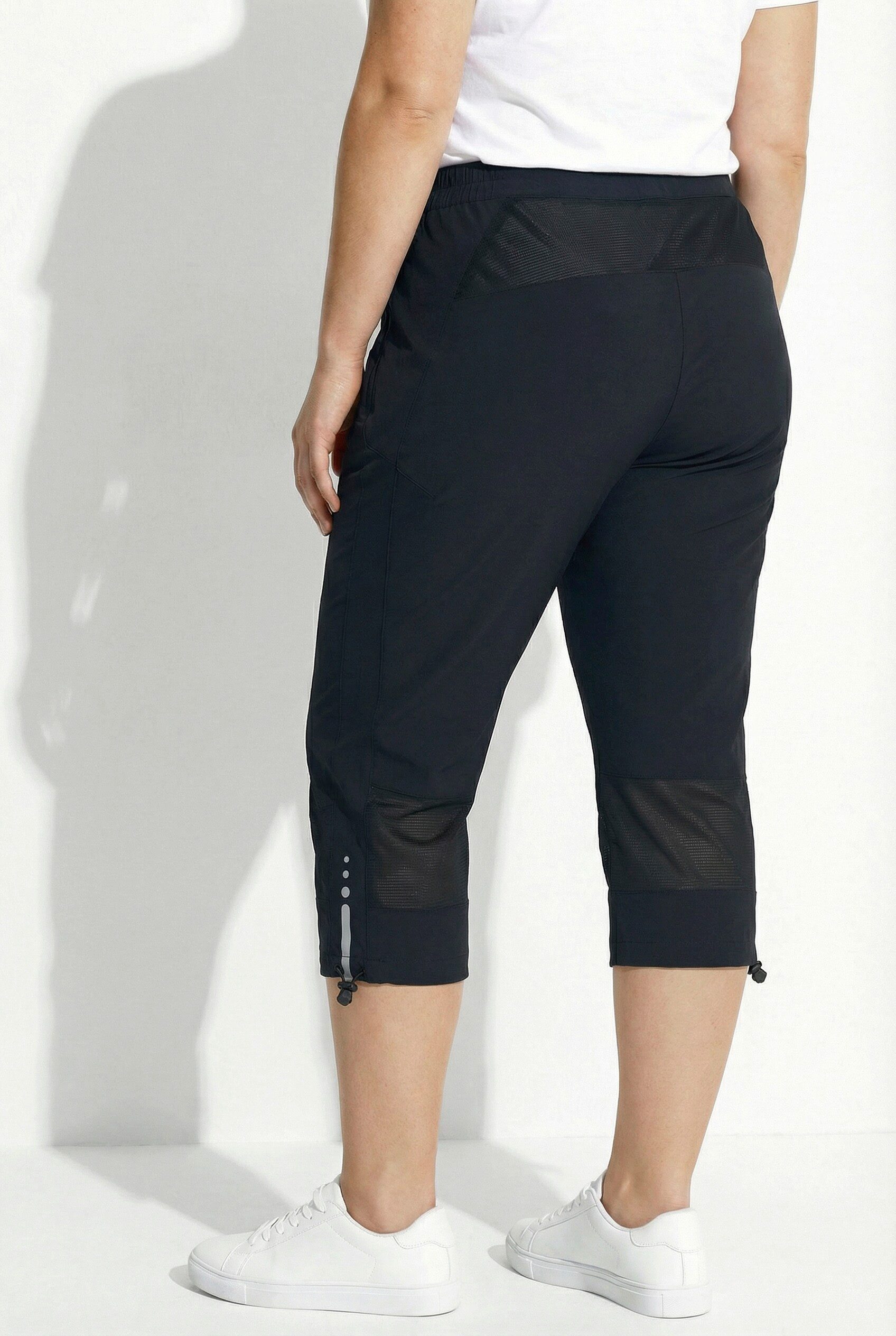 Ulla Popken Funktionshose Funktions-Stretchcapri gerades Bein