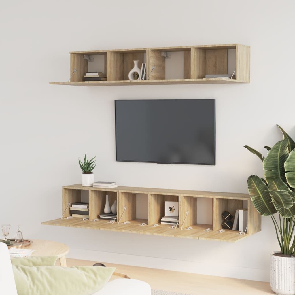 vidaXL TV-Schrank 5-tlg. TV-Schrank-Set Sonoma-Eiche Holzwerkstoff günstig online kaufen