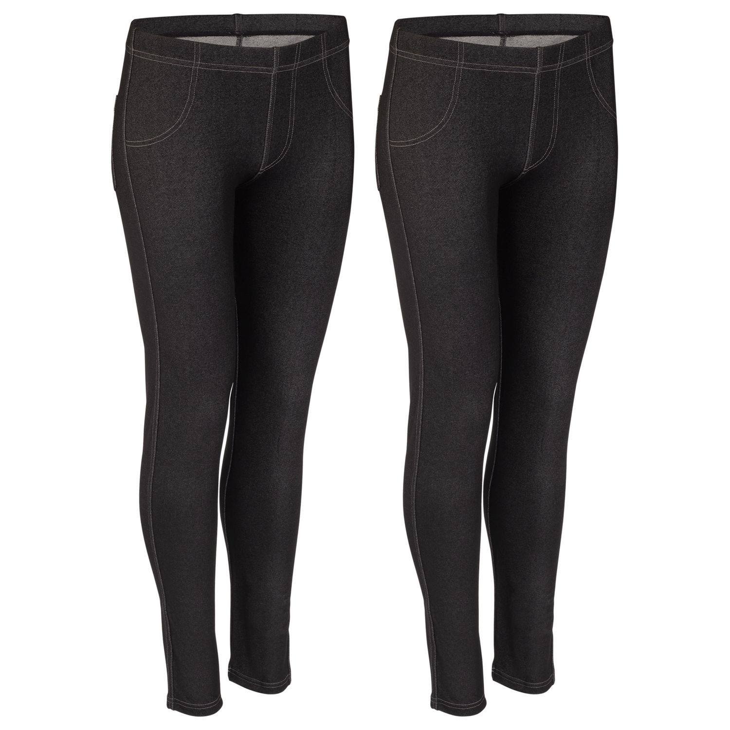 Nur Die Leggings Basic (2-tlg) Treggings mit Gesäßtaschen im 2er Pack