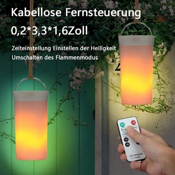 GelldG Nachtlicht Flame Effect Lampe, mit Fernbedienung, USB -wiederaufladbar, 2 LED