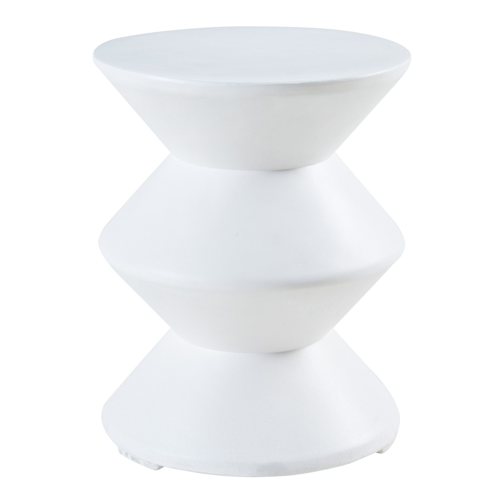 en.casa Beistelltisch, »Kyppeslo« 47xØ37 cm Indoor Outdoor Leichtbeton Weiß
