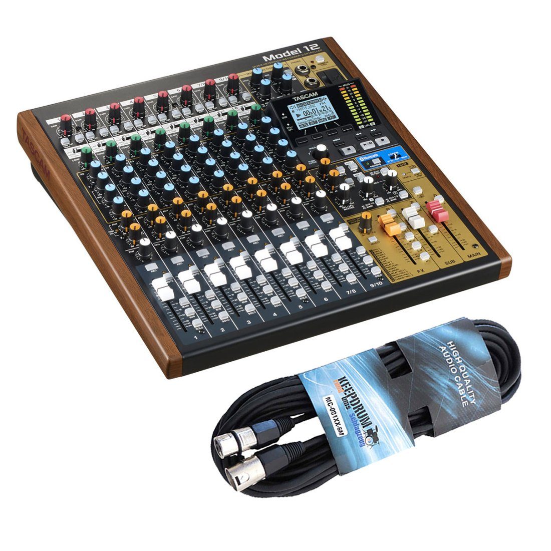 Tascam Model 12 Mischpult mir Interface mit Kabel Digitales Aufnahmegerät