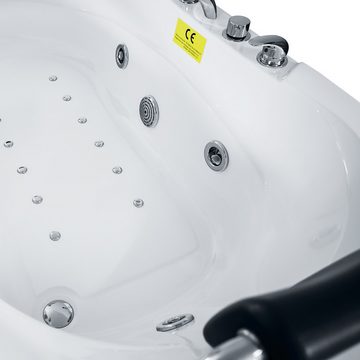 AcquaVapore Whirlpool-Badewanne Whirlpool Pool Badewanne Wanne mit TV T42L 92x171cm, (1-tlg), Mit Fußgestell und Ablaufgarnitur