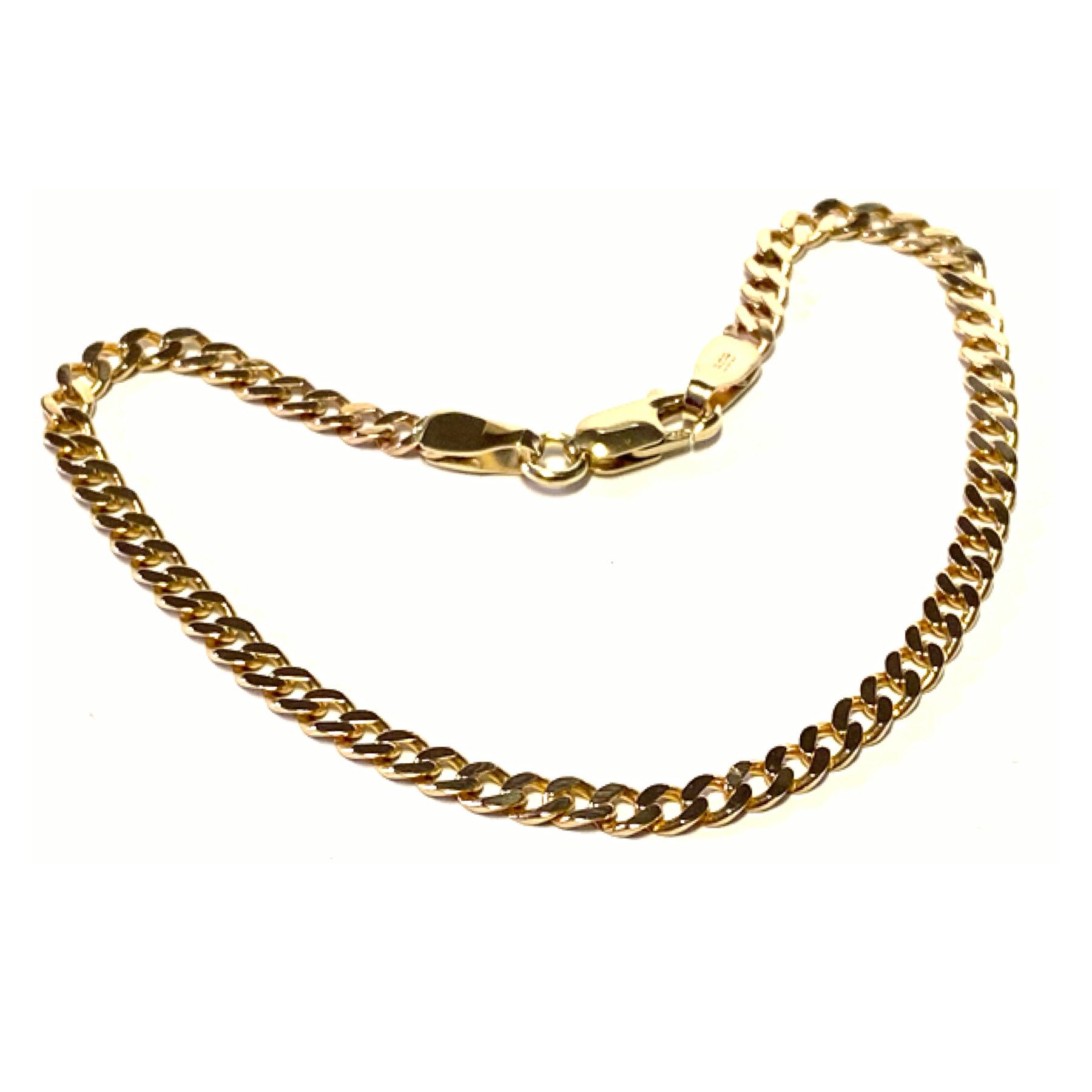 Edelschmiede925 Panzerarmband Gelbgold Panzerkette 21cm lang 4,7mm breit
