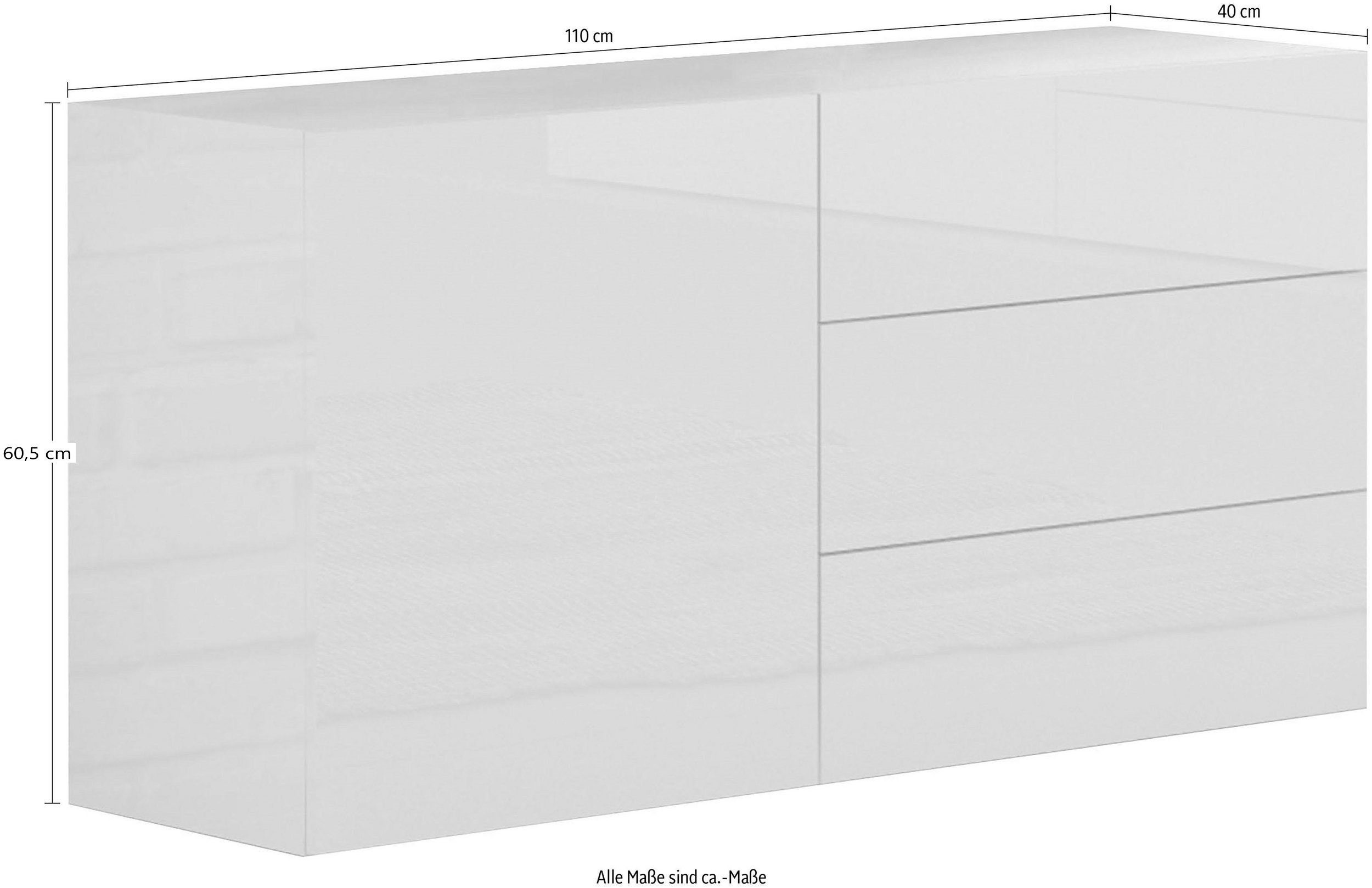 möbelando Kommode Mercogliano, 110 x 60.5 x 40 cm (B/H/T)