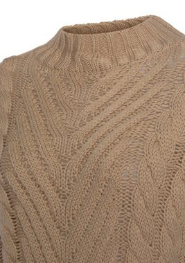 LASCANA Stehkragenpullover mit aufwendigem Strickmuster, klassischer Strickpullover