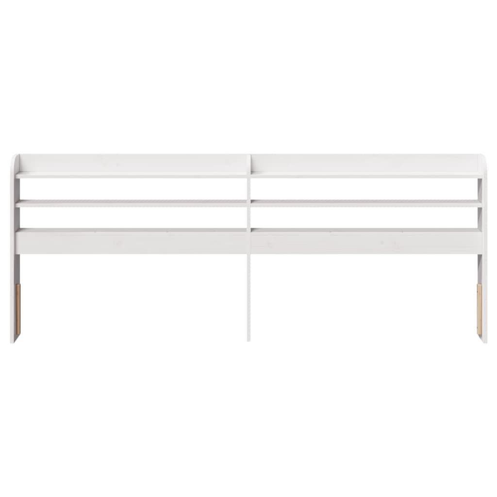 vidaXL Bett Kopfteil mit Ablagen Weiß 180 cm Massivholz Kiefer (1-tlg)