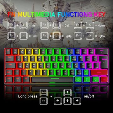 LexonElec RGB-Hintergrundbeleuchtung Tastatur- und Maus-Set, UV-beschichteten ultraleichter 65G Ergonomie Plug&Play-Kompatibilität