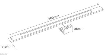 kalb Spiegelleuchte LED Badleuchte Badlampe Spiegellampe Schranklampe Aufbauleuchte, warmweiß