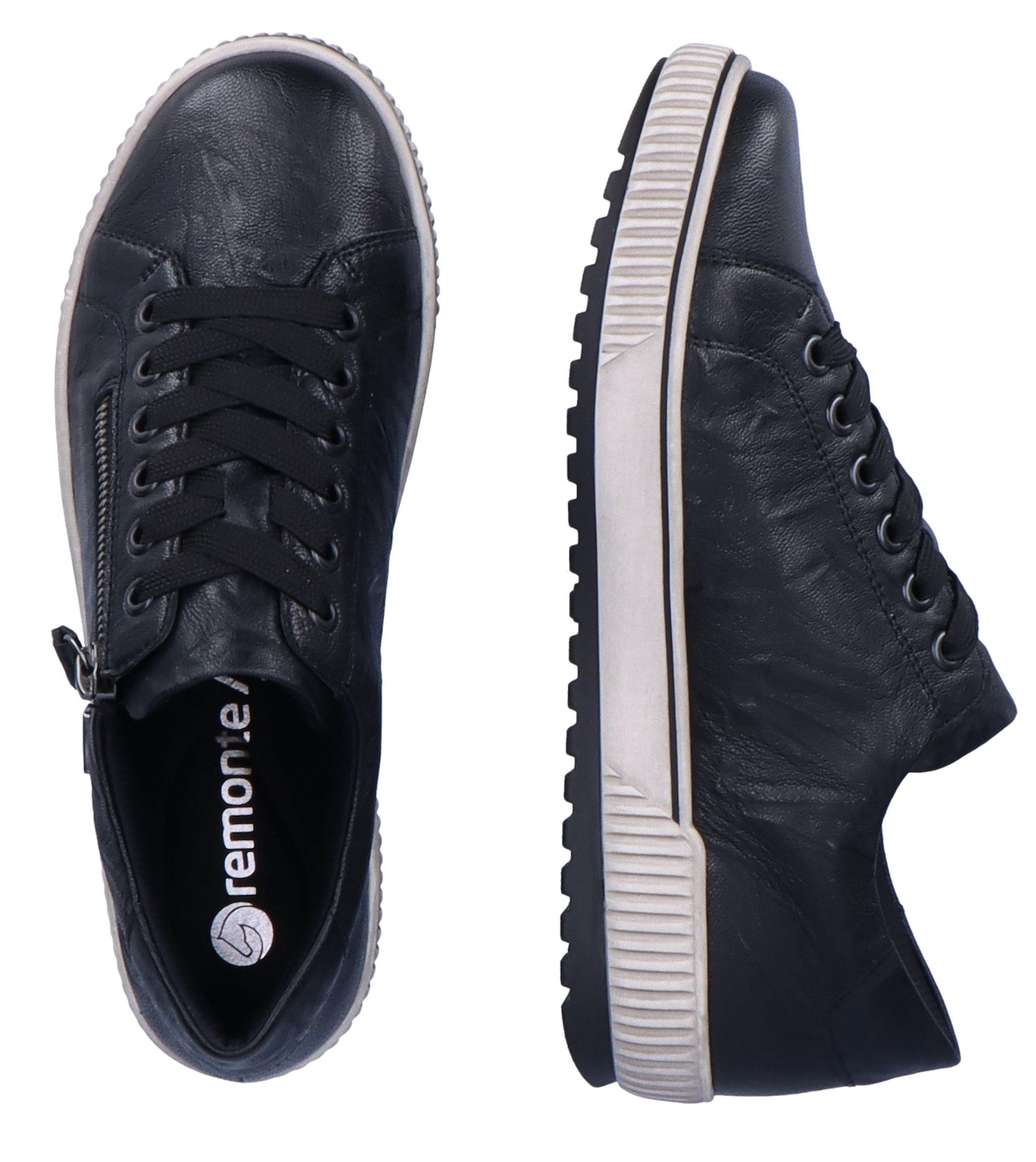 Remonte Sneaker mit praktischem Außenreißverschluss schwarz