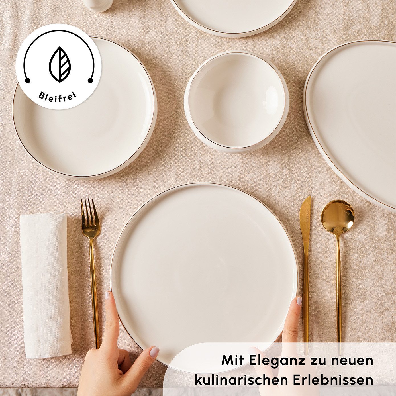 Karaca Salvare Bone Geschirr-Set 18-teilig Für 6 Personen – Knochenporzellan, Spülmaschinenfest, Mikrowellengeeignet
