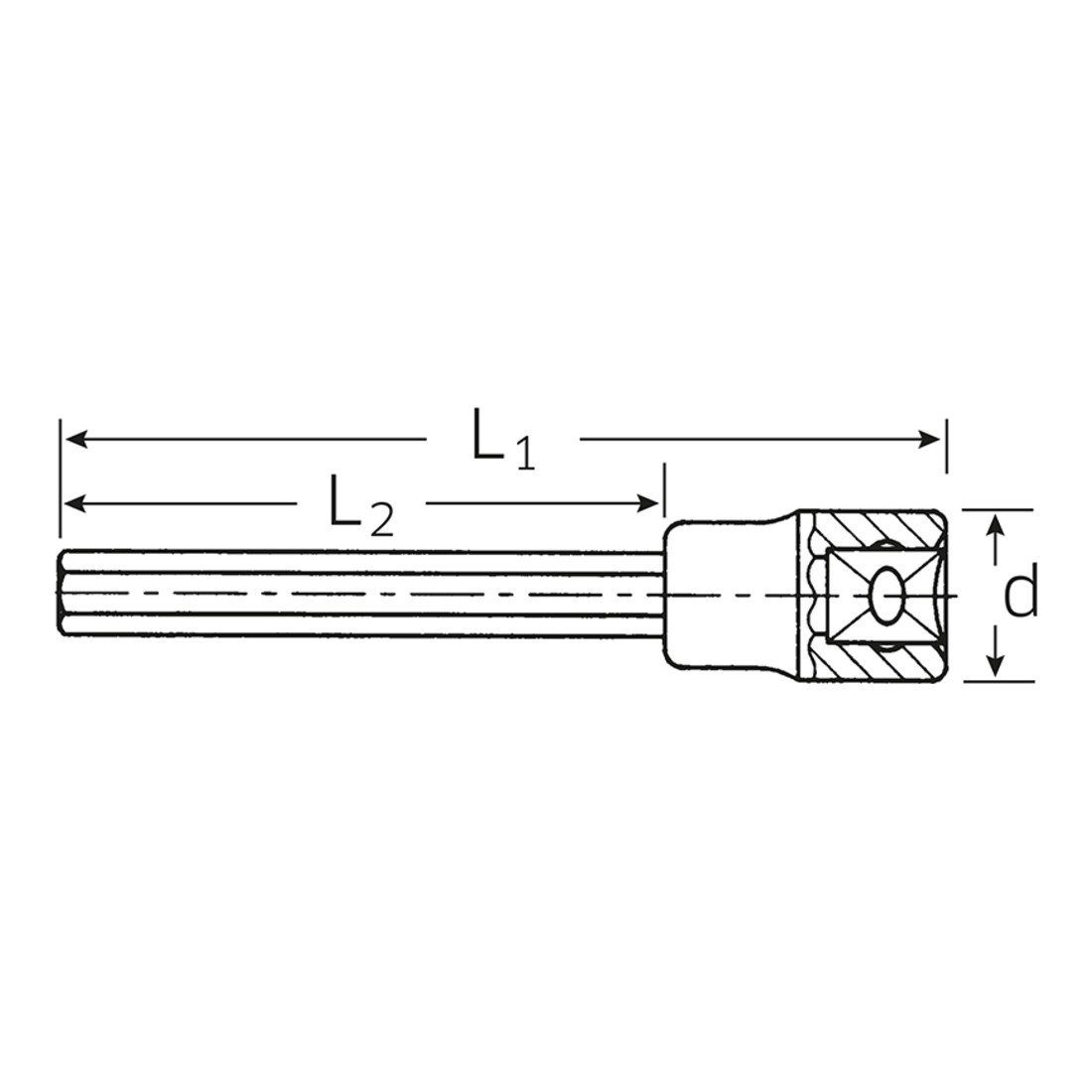 Stahlwille Steckschlüssel Stahlwille 1/2" (12,5mm) Schraubendrehereinsatz SW.5mm L.120mm