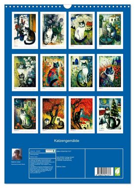 CALVENDO Wandkalender Katzengemälde (Wandkalender 2024 DIN A3 hoch), CALVENDO Monatskalender