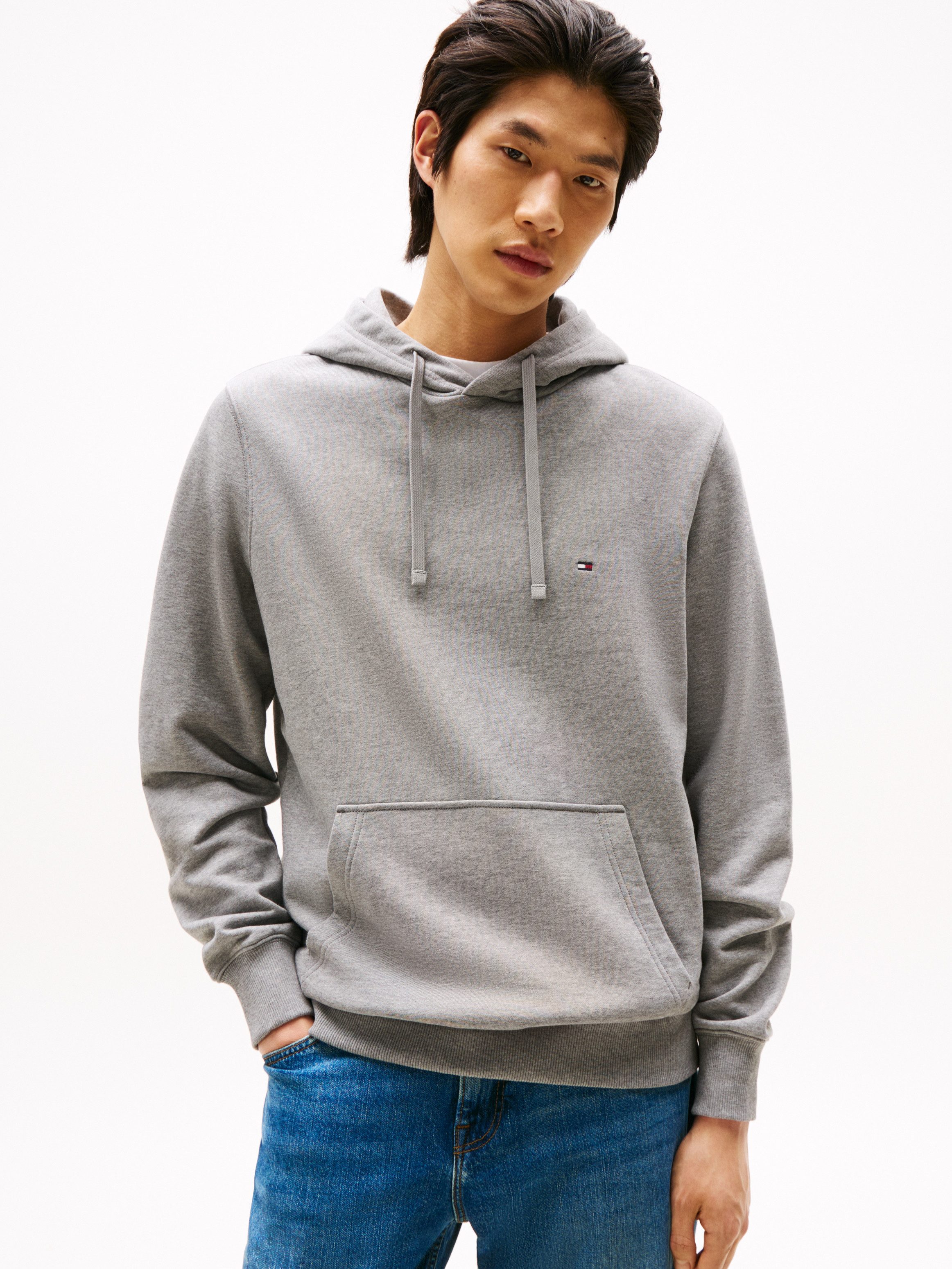 Tommy Hilfiger Hoodie ESSENTIAL TERRY mit Tunnelzug und Flag-Stickerei