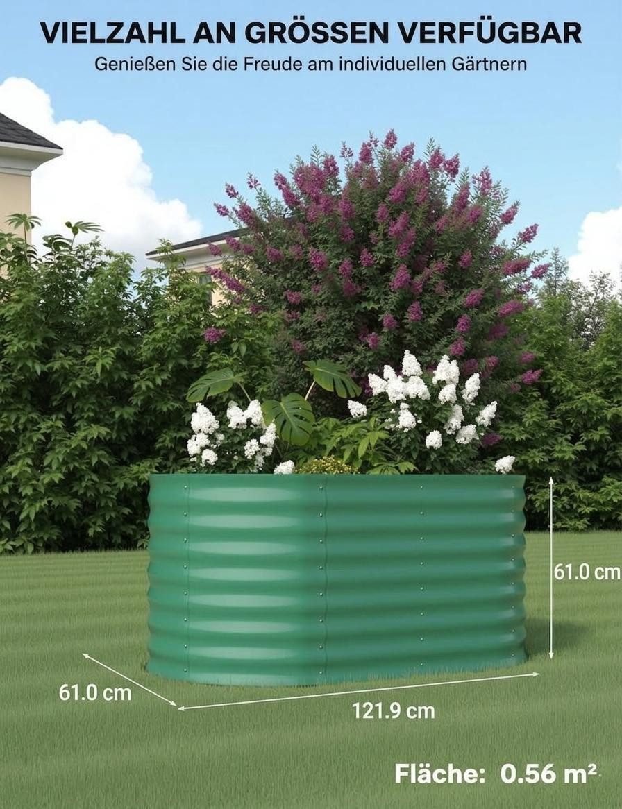 GarveeMore Hochbeet 2-teiliges Hochbeet Pflanzenkasten Gartenbeet aus Metall
