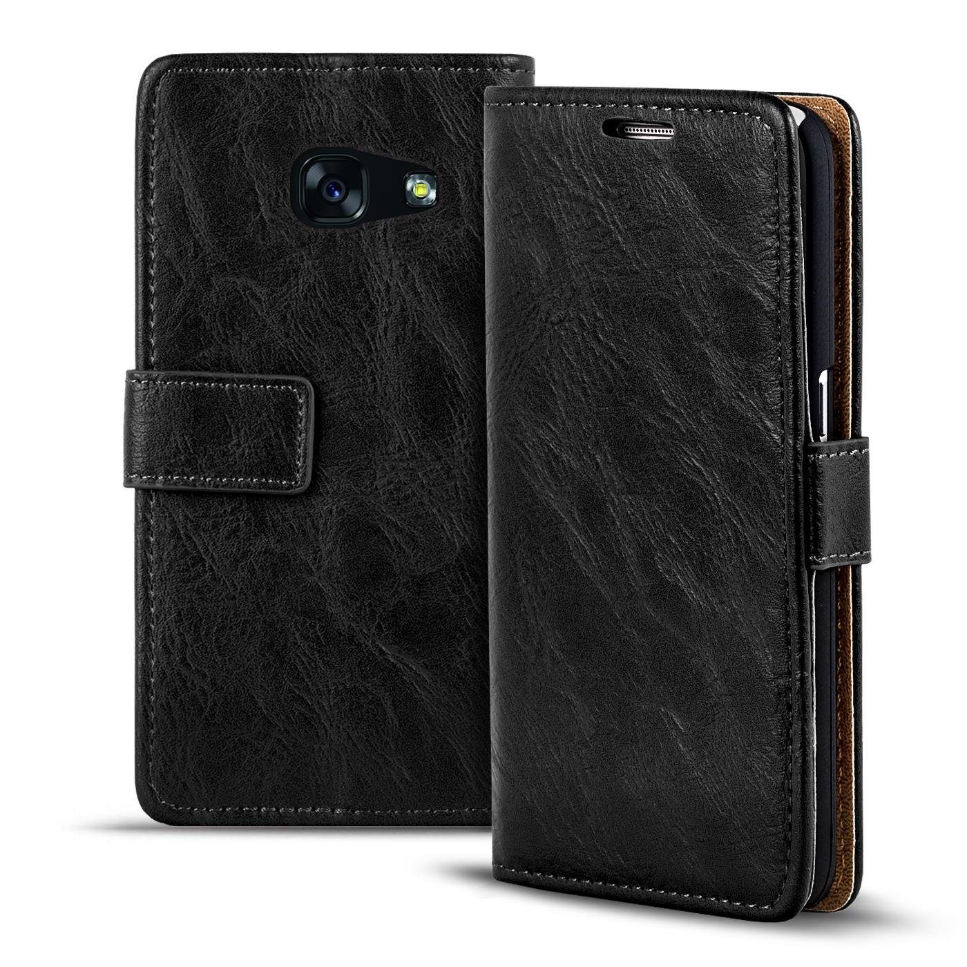 CoolGadget Handyhülle Retro Klapphülle für Samsung Galaxy A3 2017 4,7 Zoll, Schutzhülle Wallet Case Kartenfach Hülle für Samsung Galaxy A3 2017